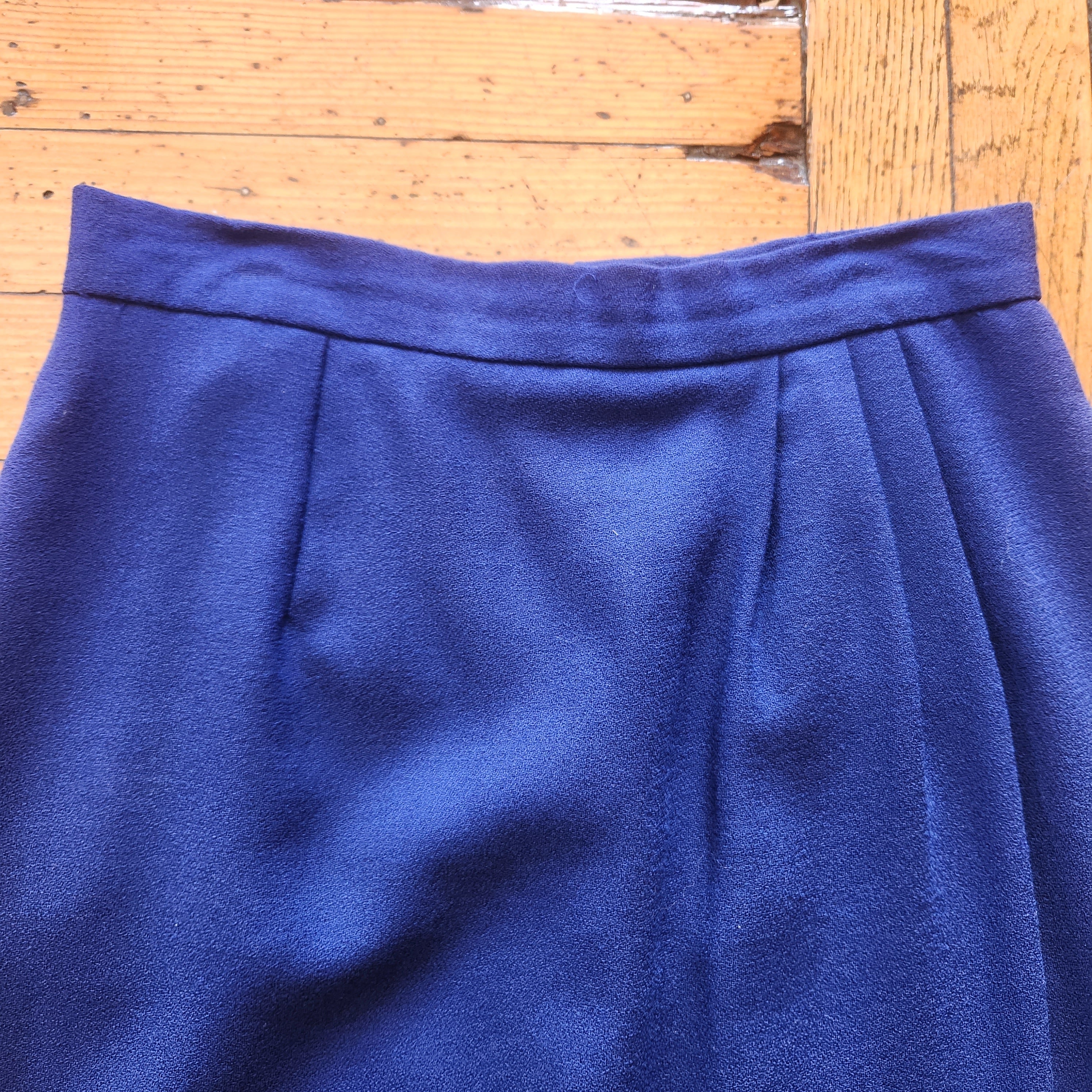 Pappagallo Vintage Cobalt Blue Wool Pencil Skirt Size 8 Vintage Vibes Boutique