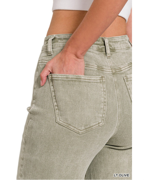 Sage Cropped Jeans