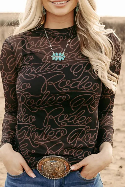 Reba Rodeo Top Mesh Top Vintage Vibes Boutique