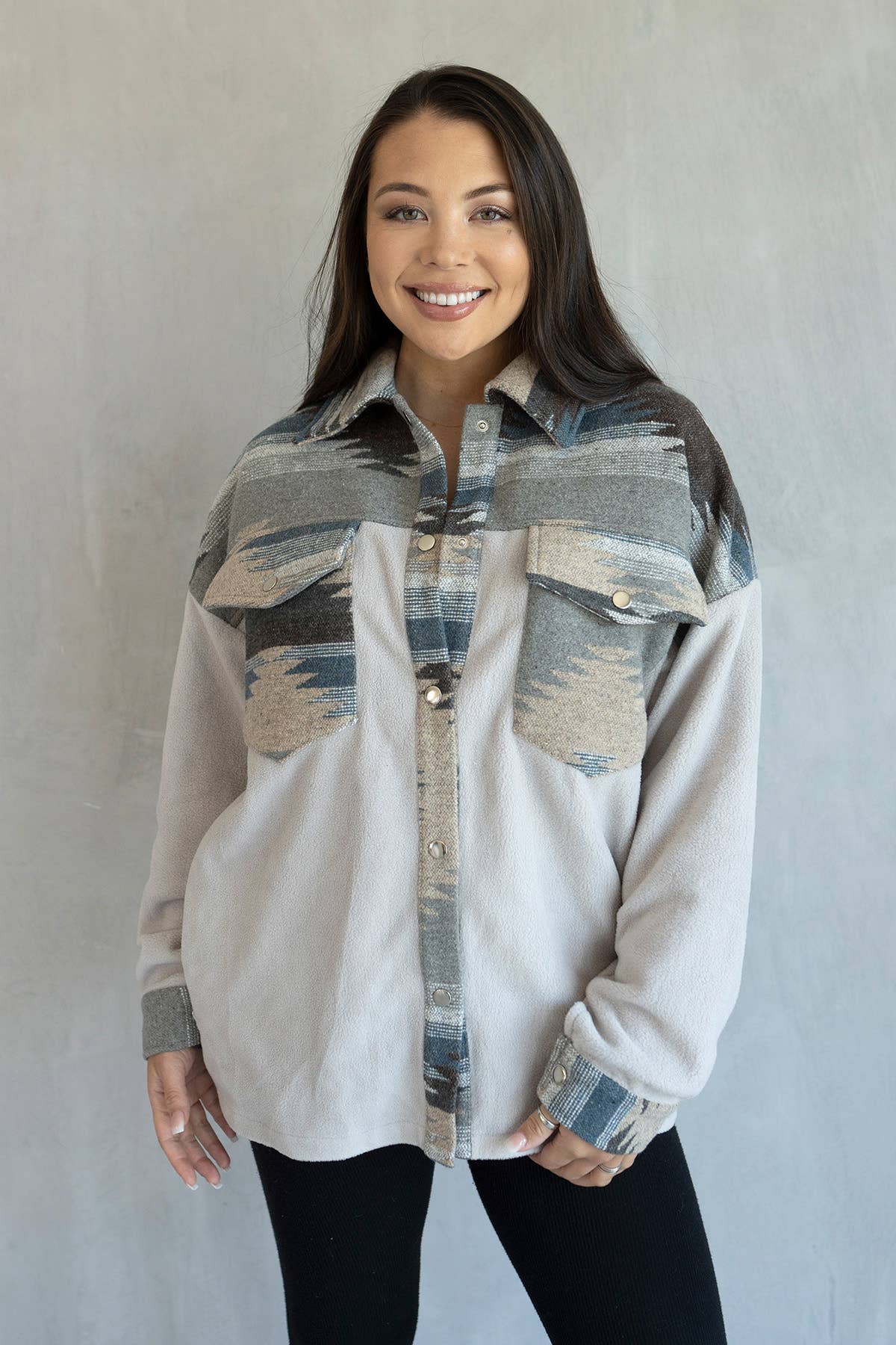 Taos Fleece Shacket Shacket Jen & Co. S/M