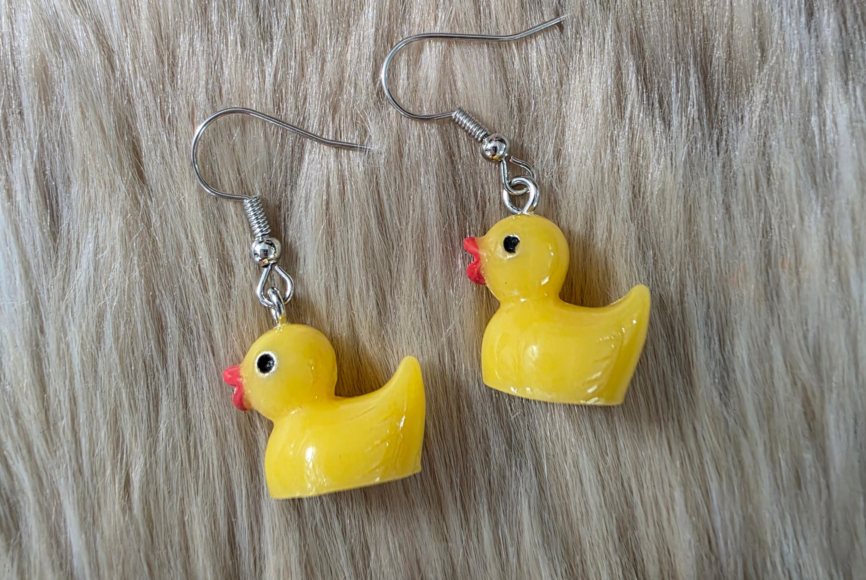 Rubber Ducky Earrings Novelty Earrings Vintage Vibes Boutique Yellow