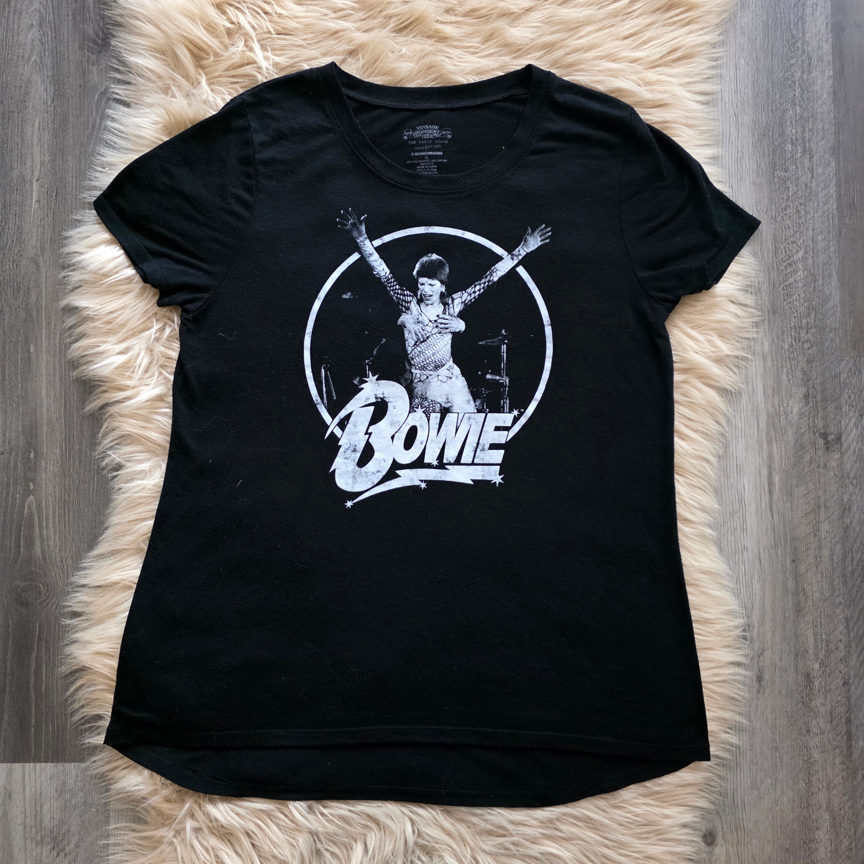Black David Bowie Tee Band Tee Vintage Vibes Boutique