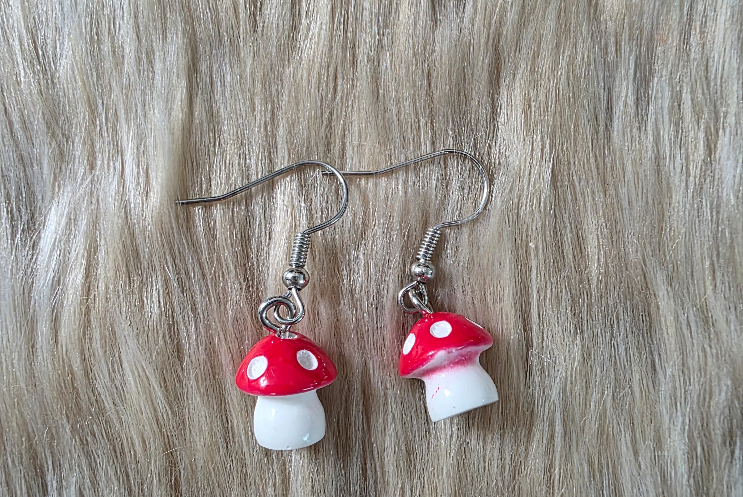 Mini Mushroom Earrings Earrings Vintage Vibes Boutique Red