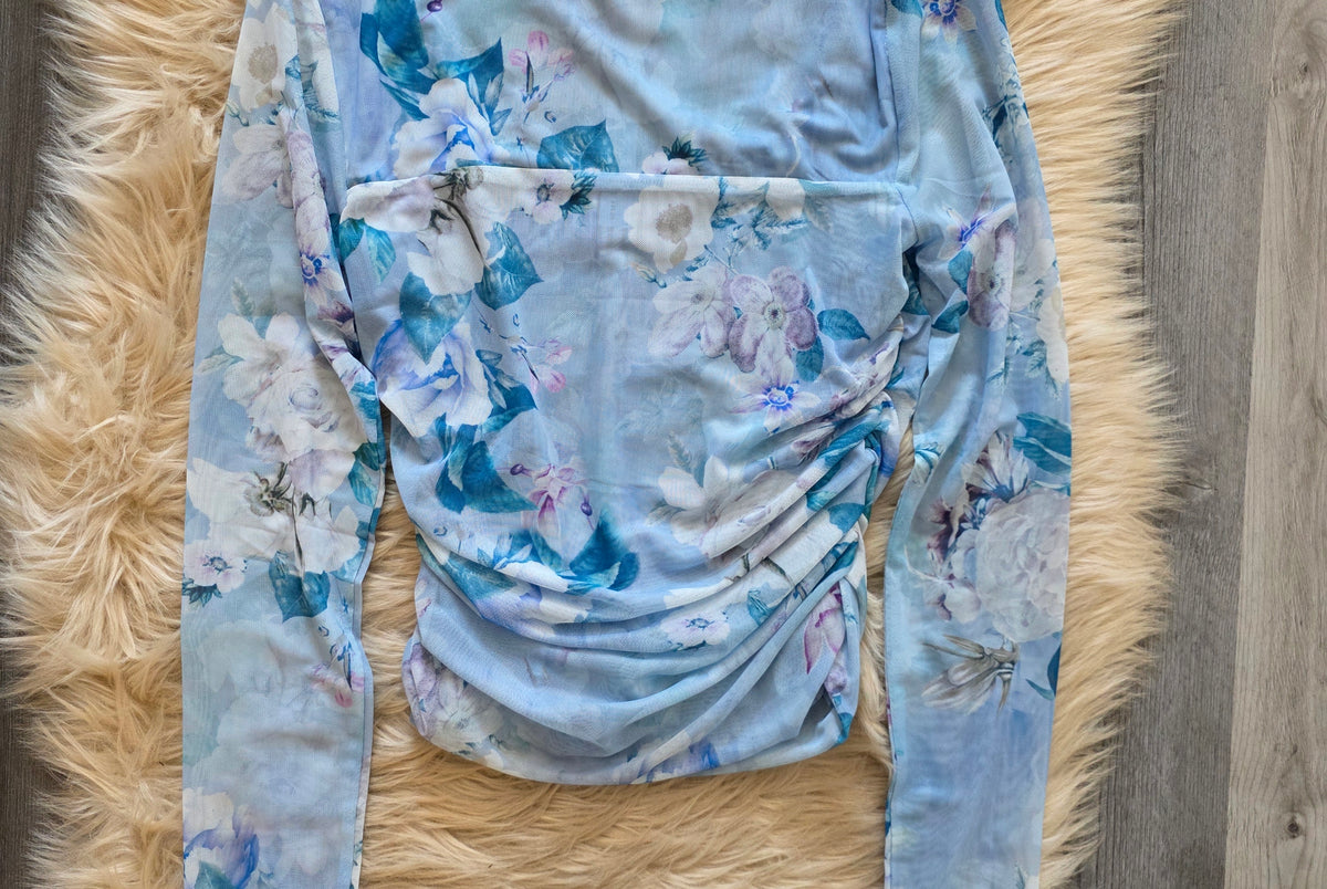 Zinia Floral Mesh Top Blouse Steve Madden