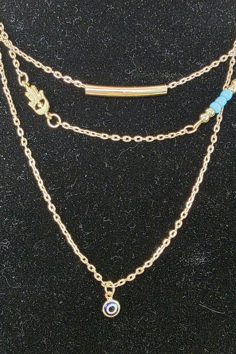 Lucky Eye Layered Necklace Necklace Vintage Vibes Boutique
