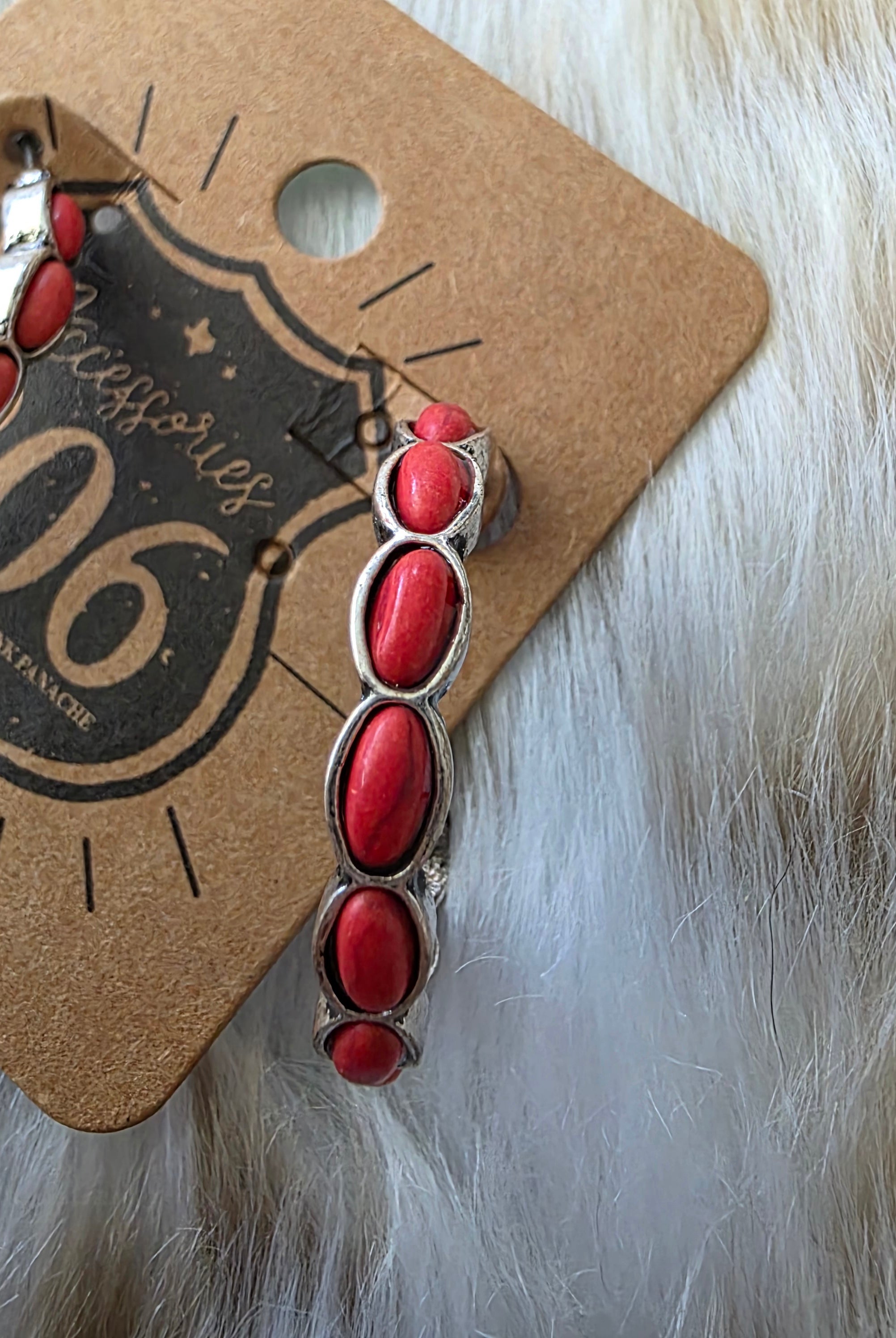 Red Rock Hoops Earrings Pink Panache