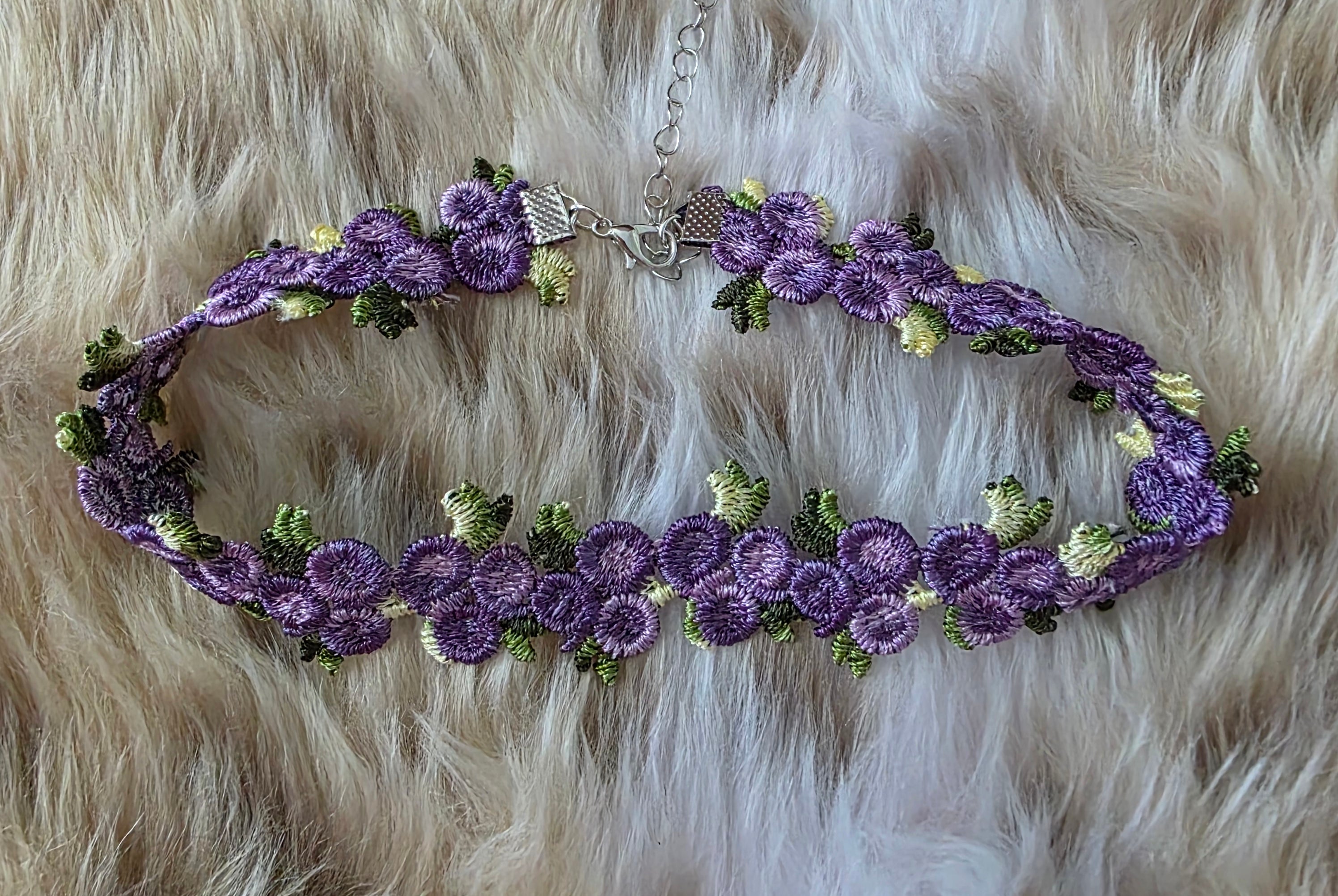 Flower Choker Necklace Vintage Vibes Boutique Purple