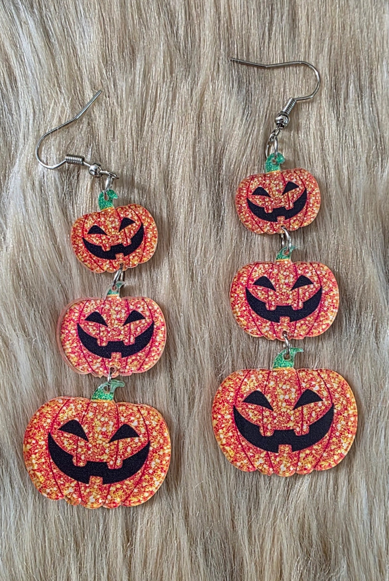 Pumpkin Stack Earrings Novelty Earrings Vintage Vibes Boutique