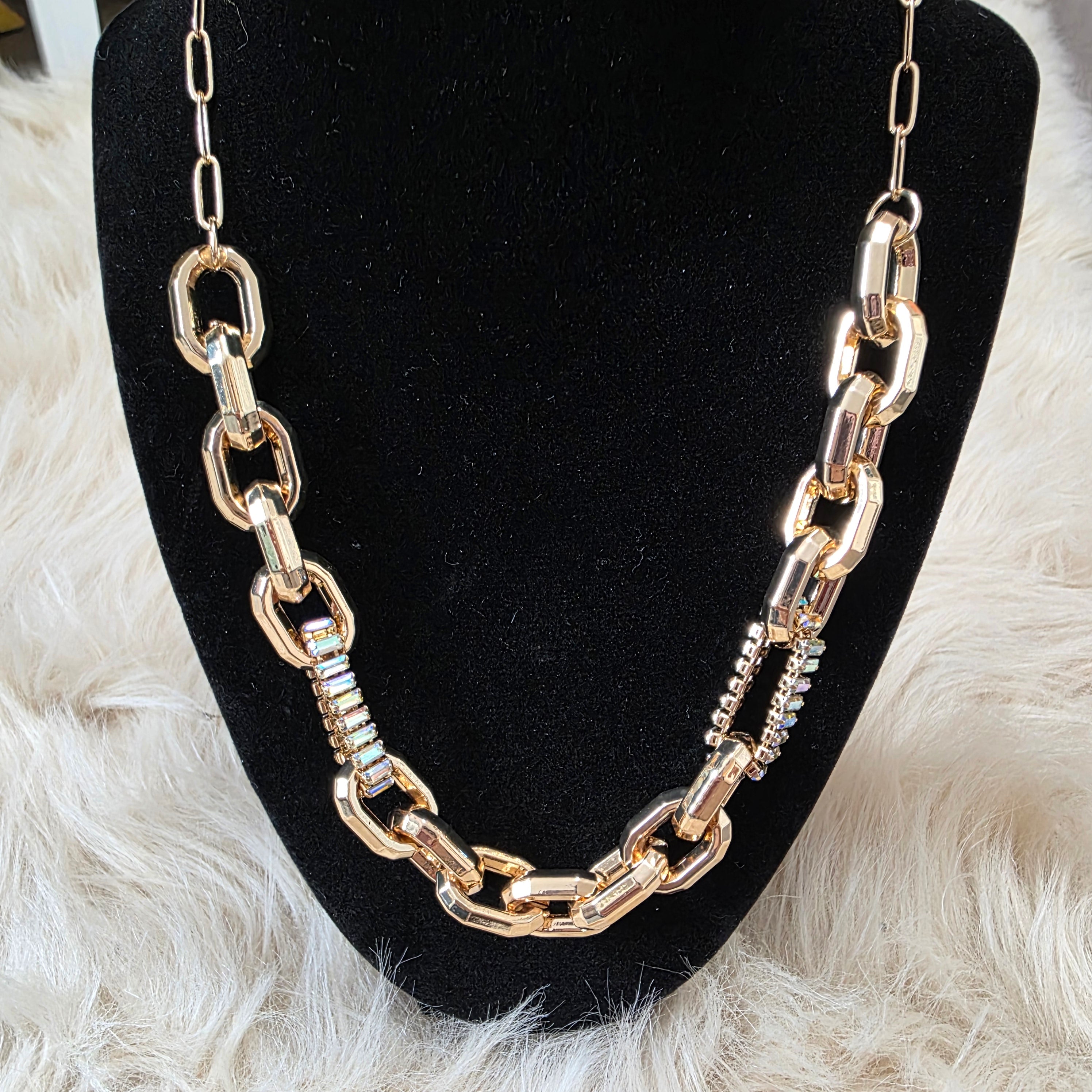 Chain Reaction Necklace Necklace Pink Panache Gold