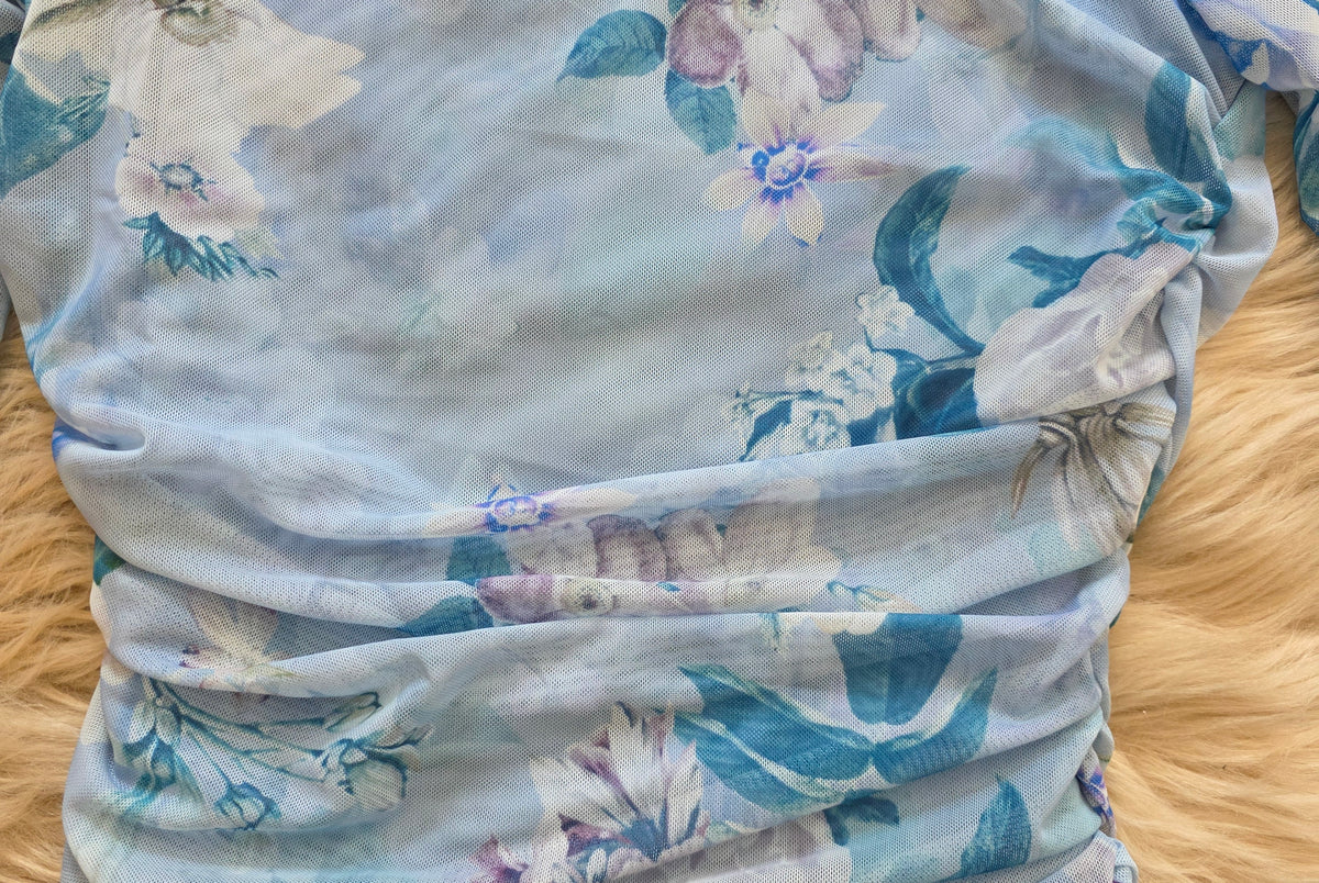 Zinia Floral Mesh Top Blouse Steve Madden