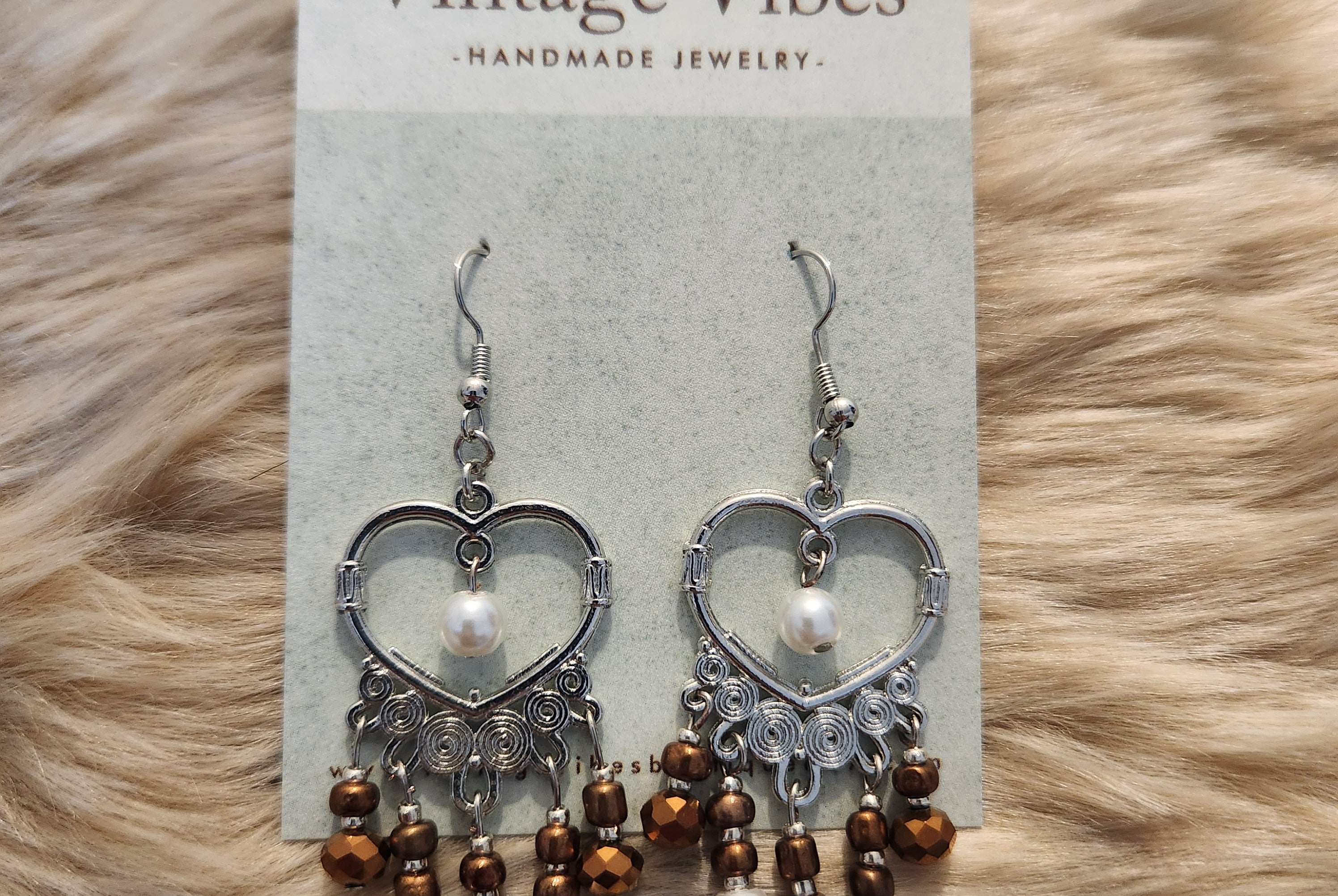 Beaded Heart Earrings Earrings Vintage Vibes Boutique