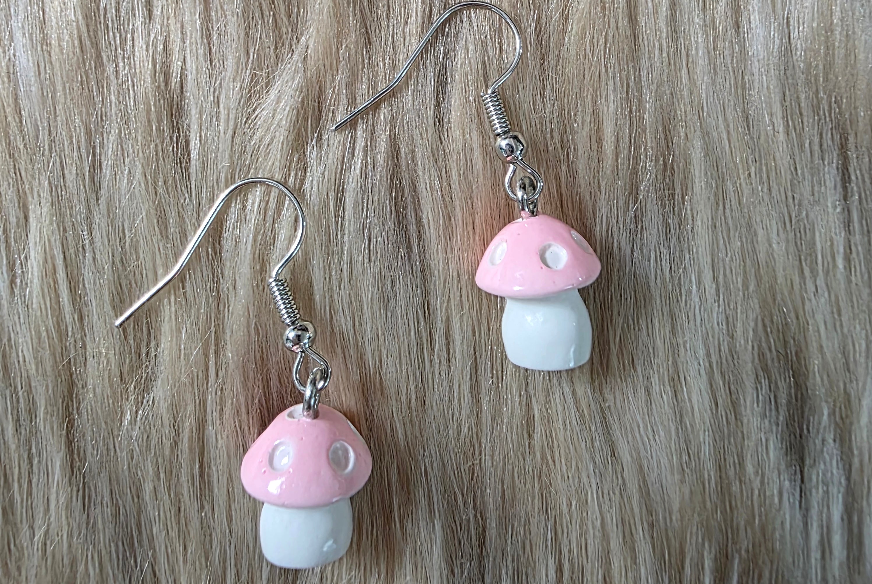 Mini Mushroom Earrings Earrings Vintage Vibes Boutique Pink
