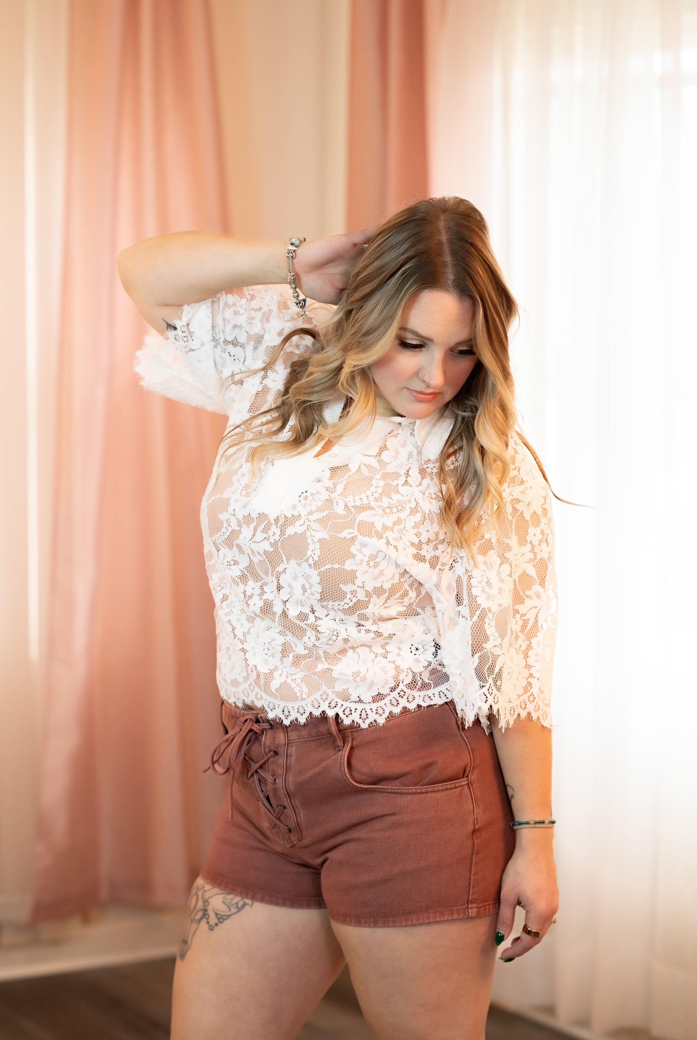 Monette Lace Top Blouse Steve Madden
