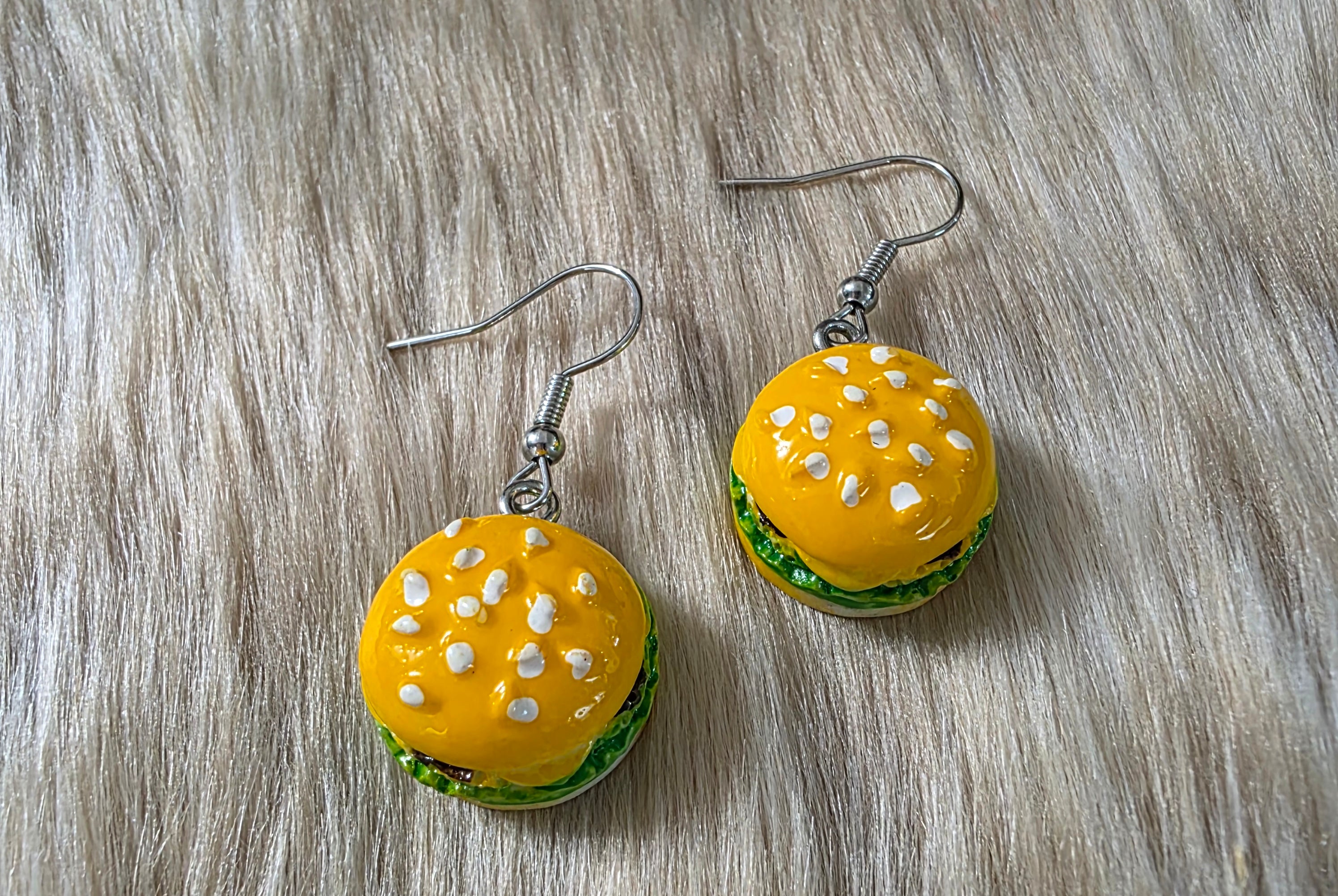 Cheeseburger Earrings Novelty Earrings Vintage Vibes Boutique