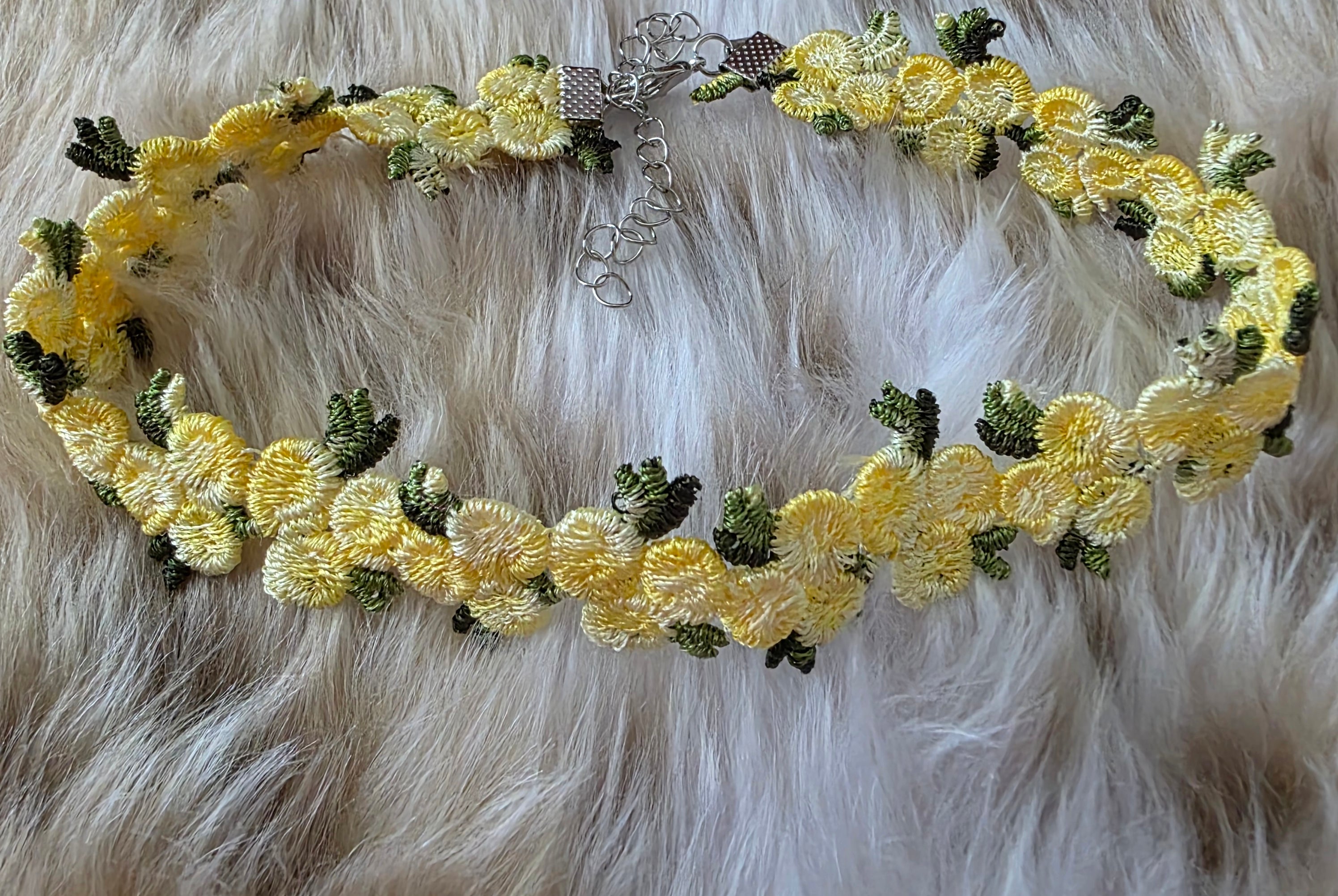 Flower Choker Necklace Vintage Vibes Boutique Yellow