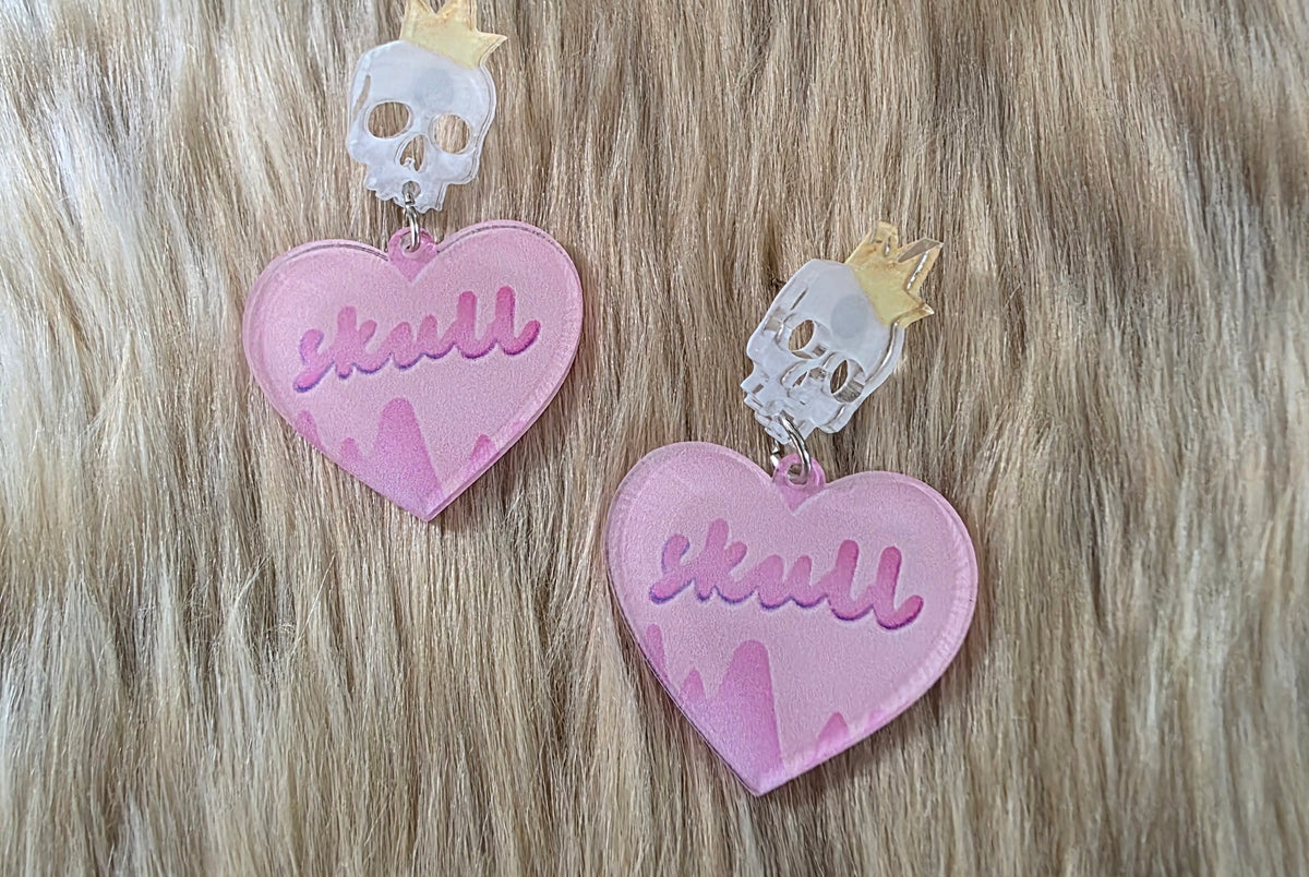 Skull Sweetheart Earrings Novelty Earrings Vintage Vibes Boutique