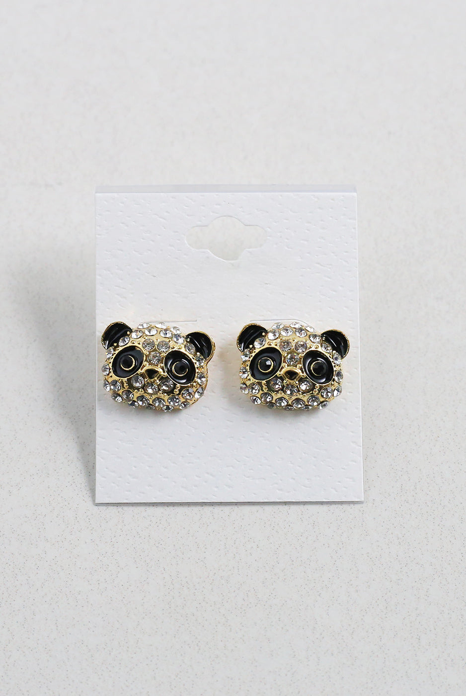 Rhinestone Panda Studs Earrings Vintage Vibes Boutique