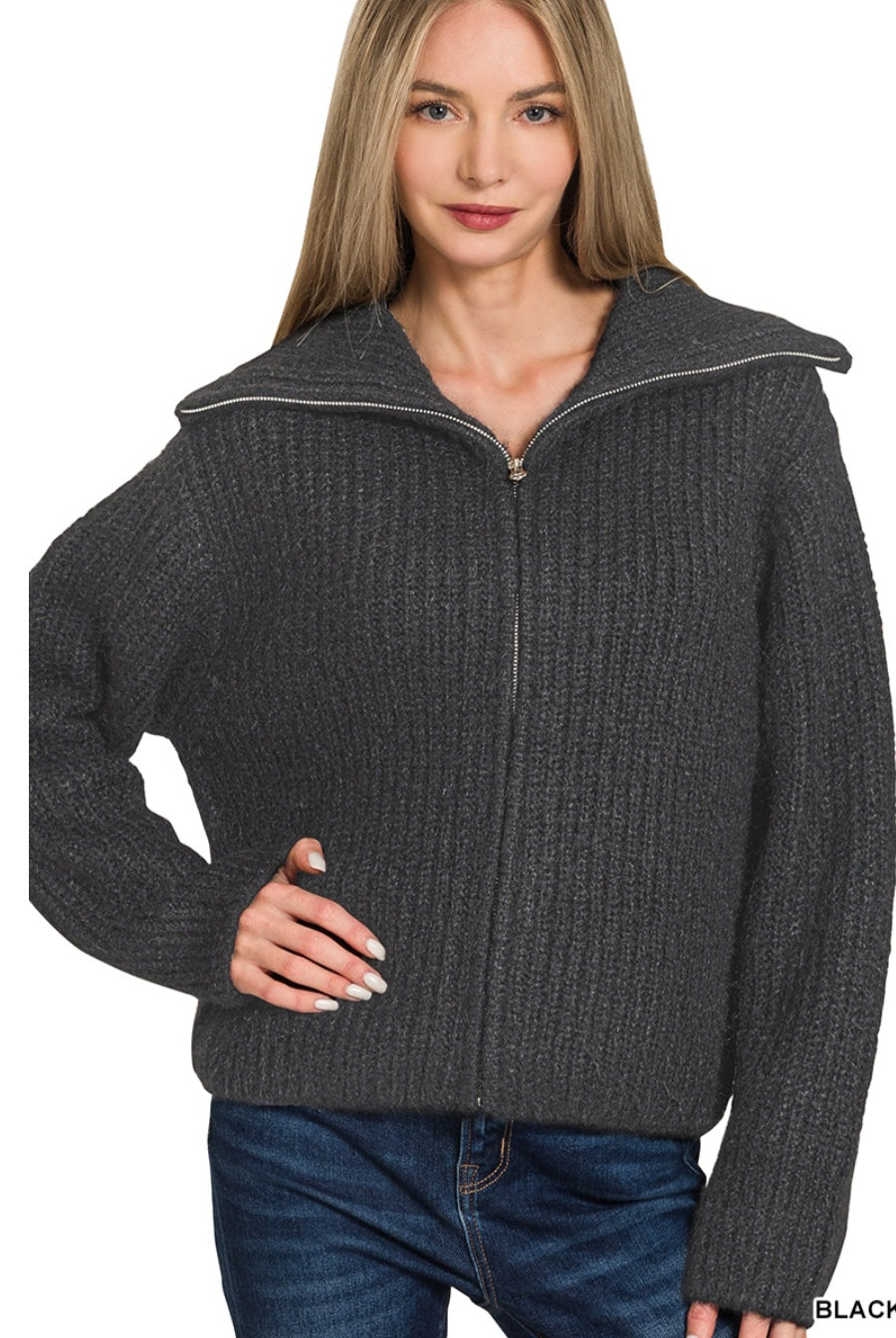 Off Duty Sweater Cardigan Zenana