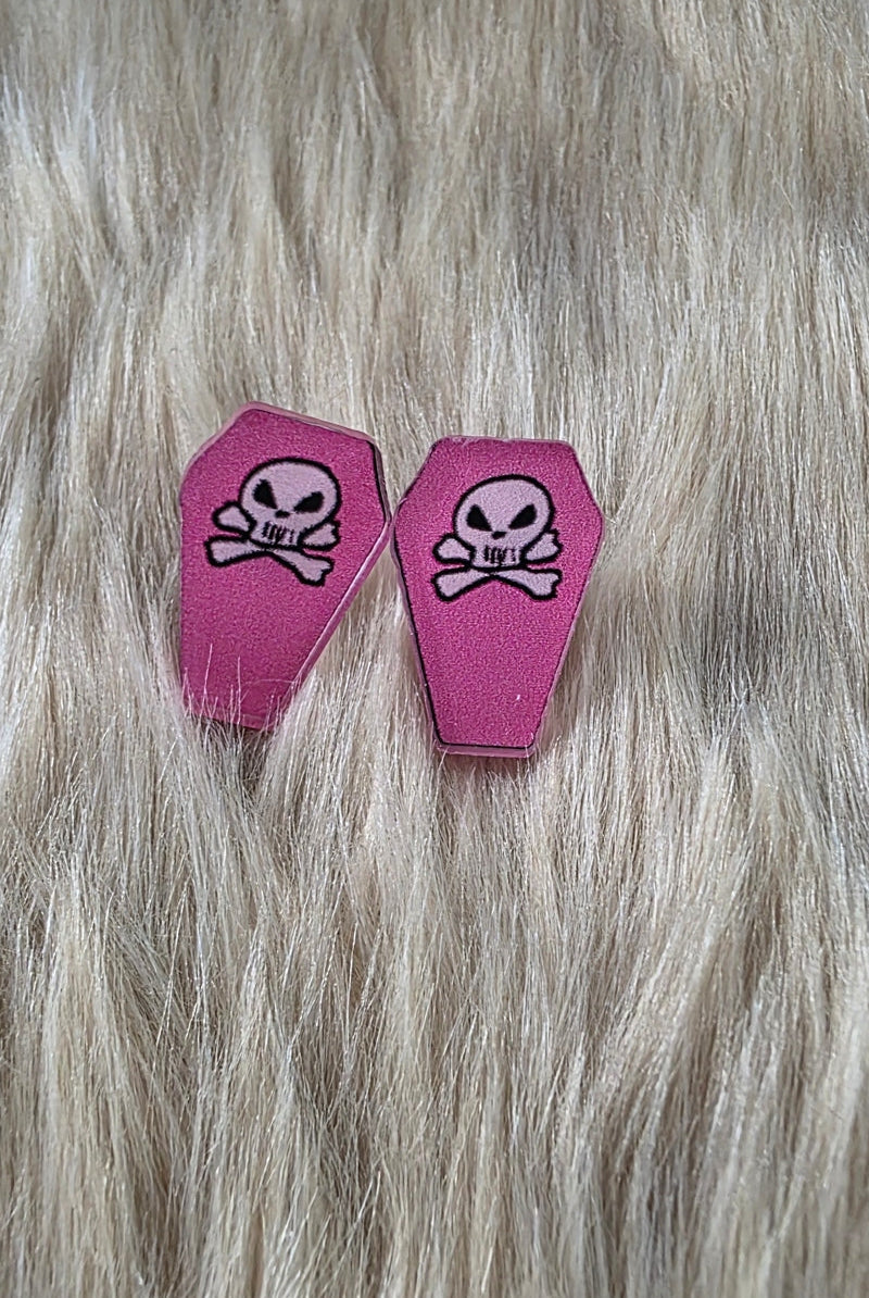 Dead Cute Coffin Studs Novelty Earrings Vintage Vibes Boutique