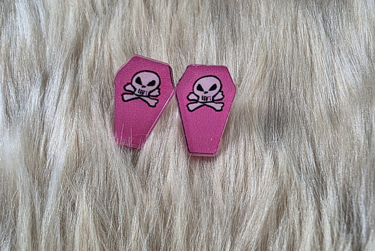 Dead Cute Coffin Studs Novelty Earrings Vintage Vibes Boutique