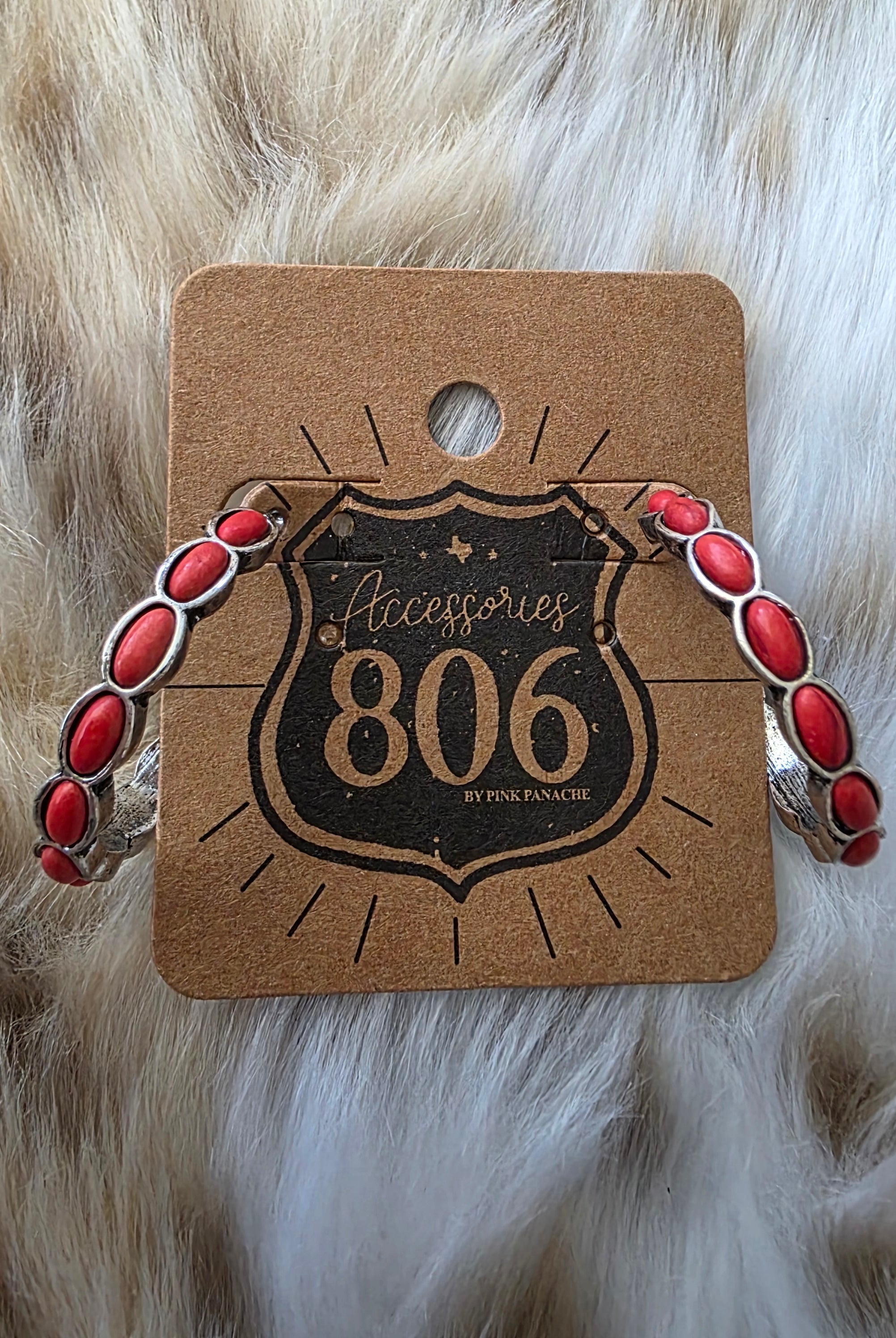 Red Rock Hoops Earrings Pink Panache