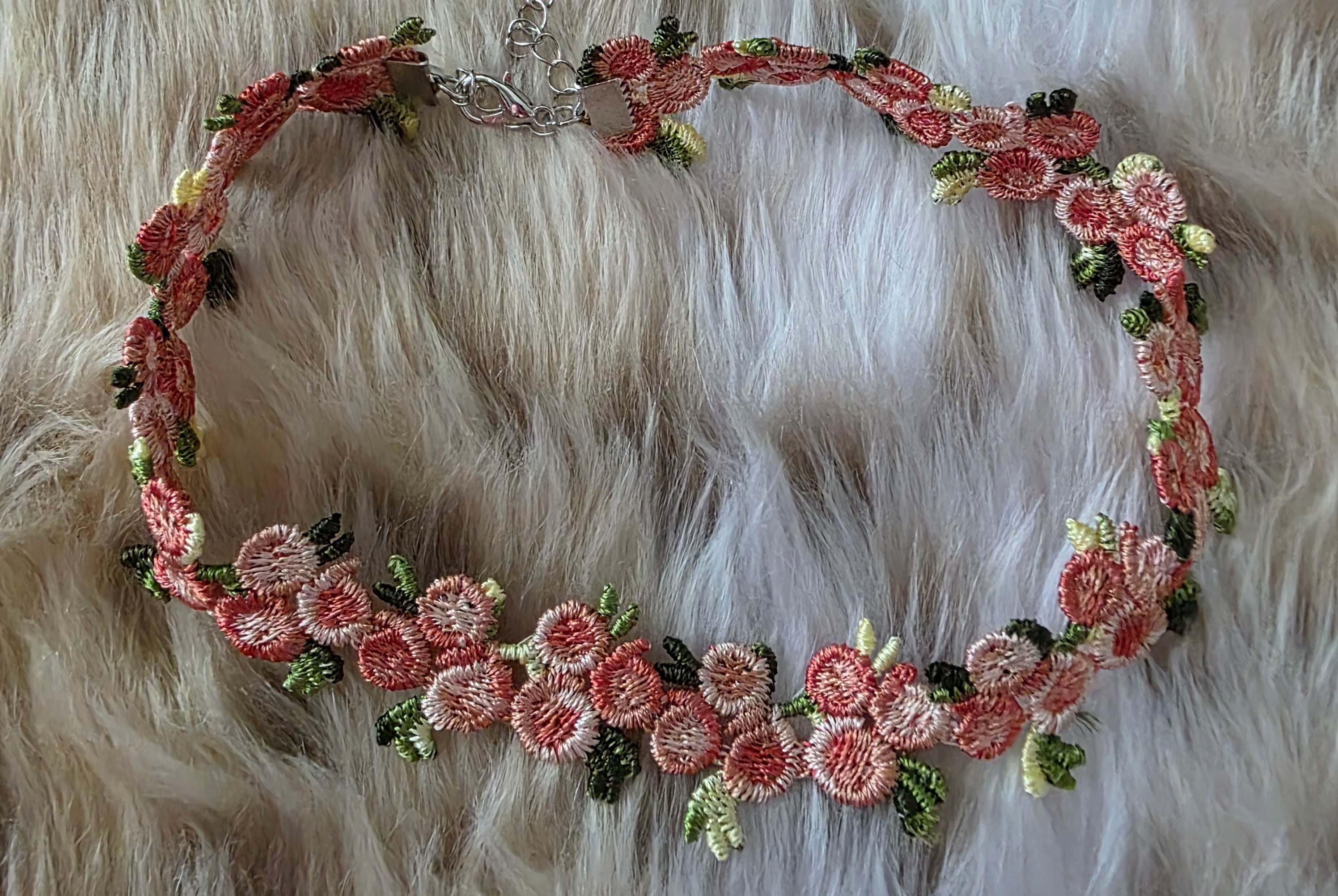 Flower Choker Necklace Vintage Vibes Boutique Pink