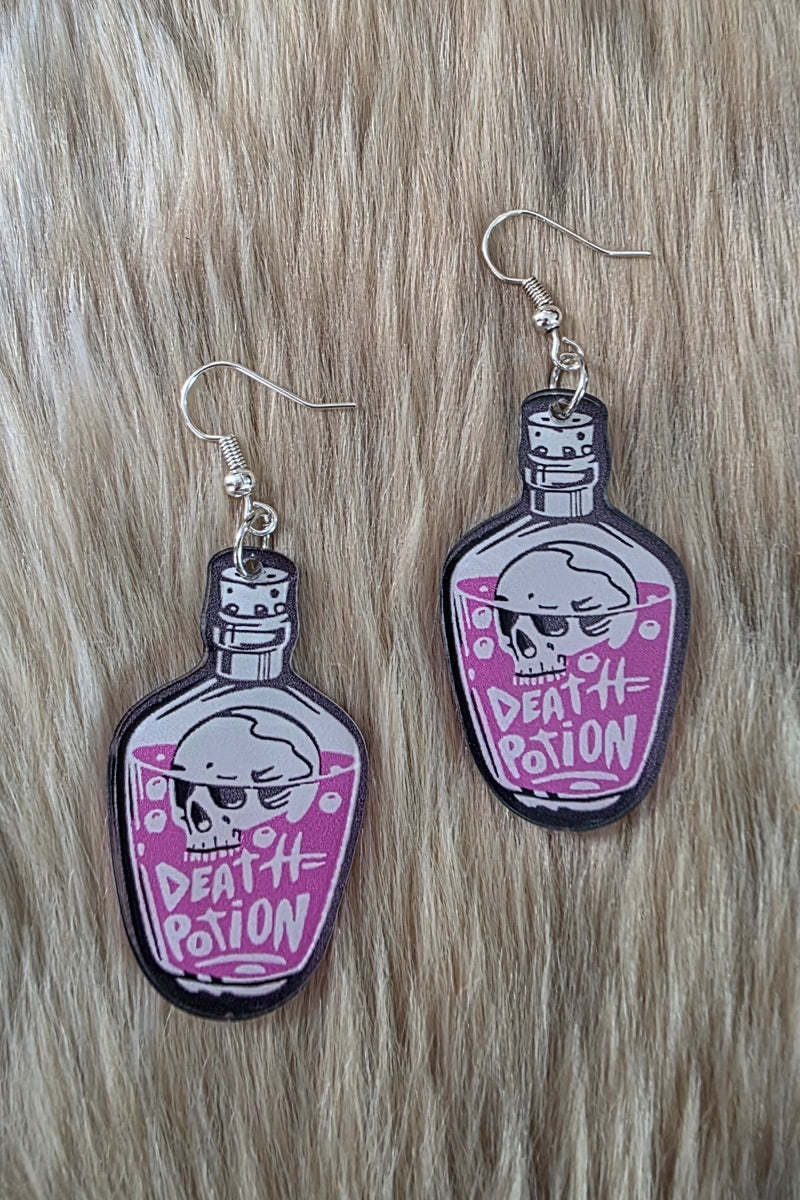 Death Potion Earrings Novelty Earrings Vintage Vibes Boutique