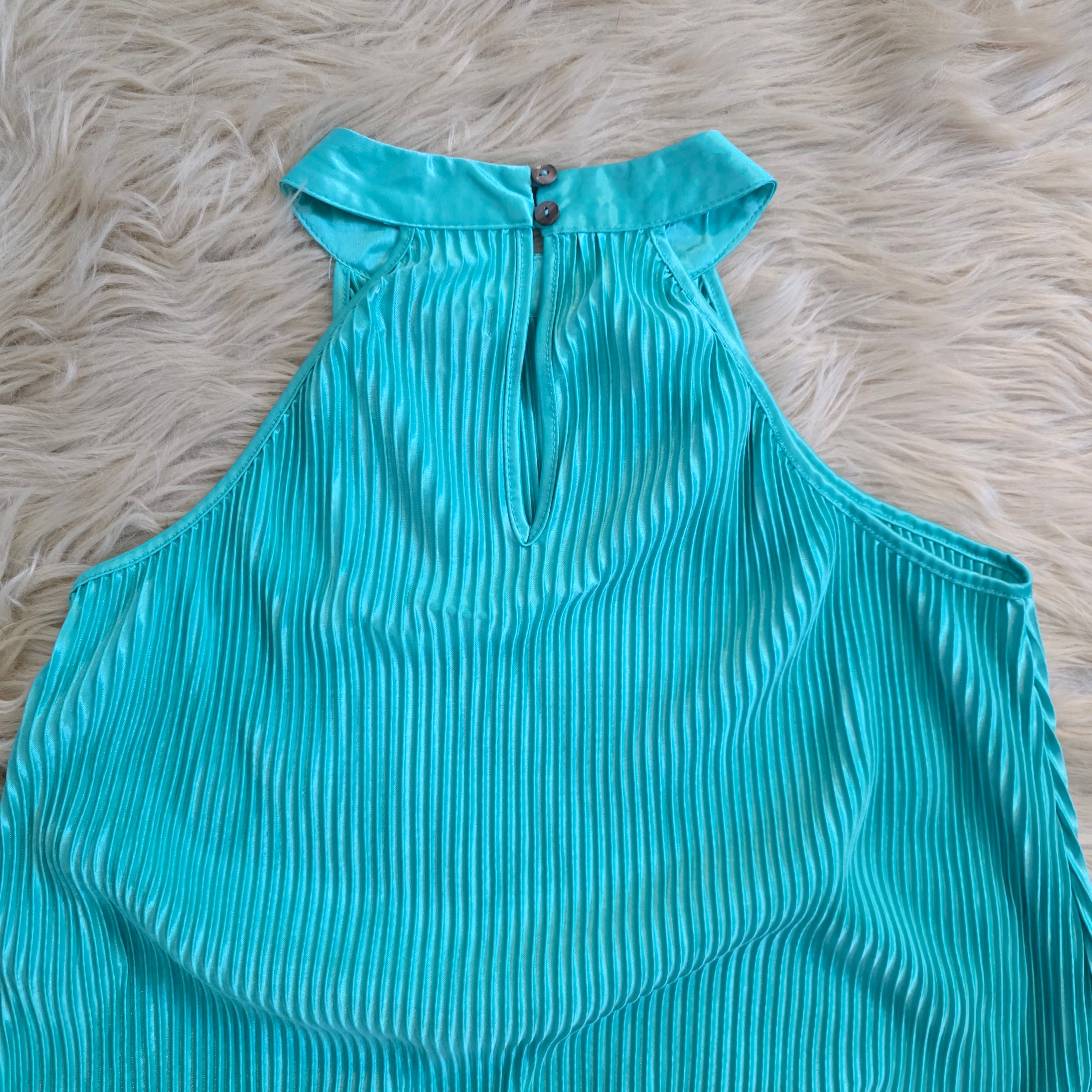 Sea Glass Pleated Dress Mini Dress She + Sky