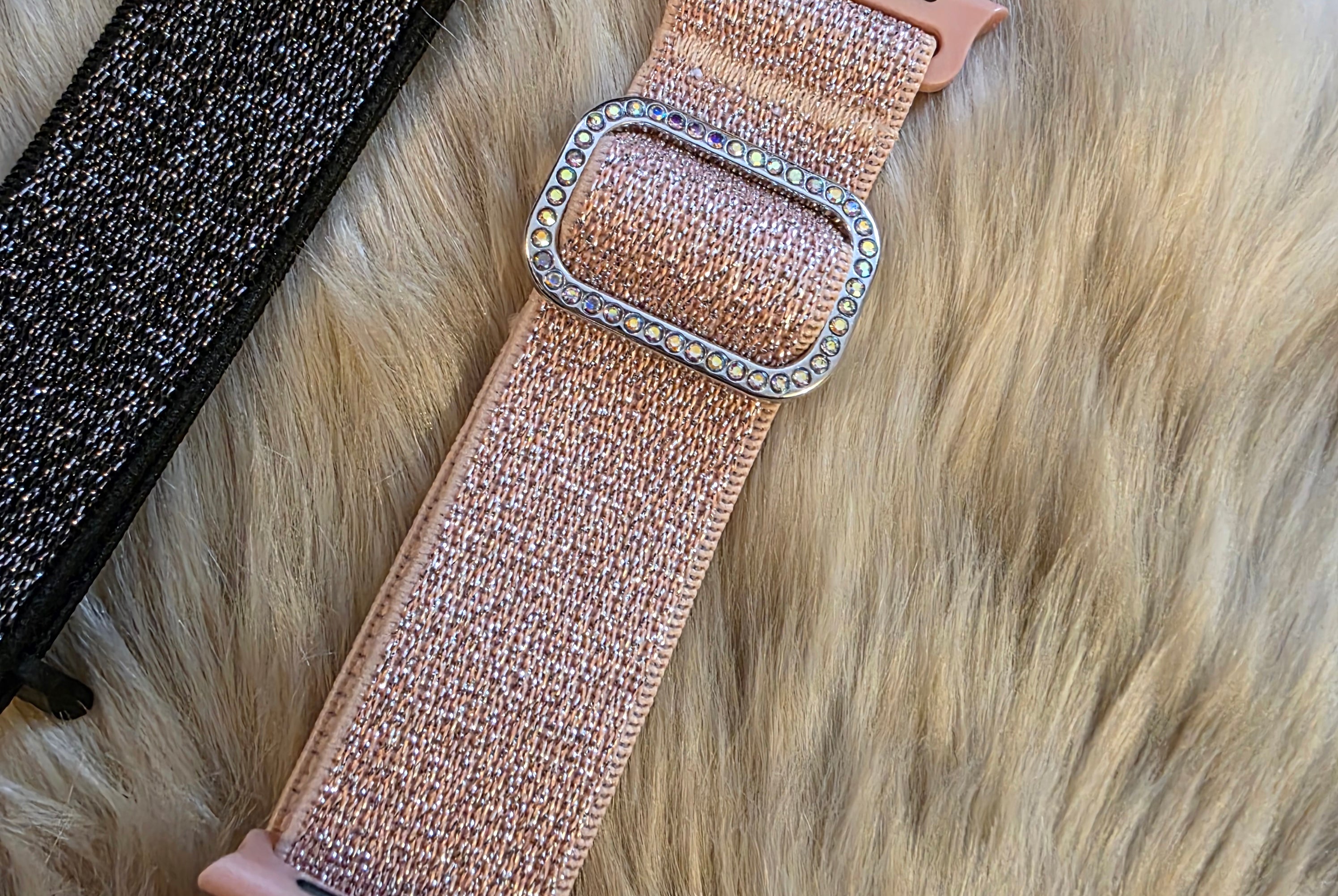 Glitter Elastic Apple Watchband Watchband Vintage Vibes Boutique Pink