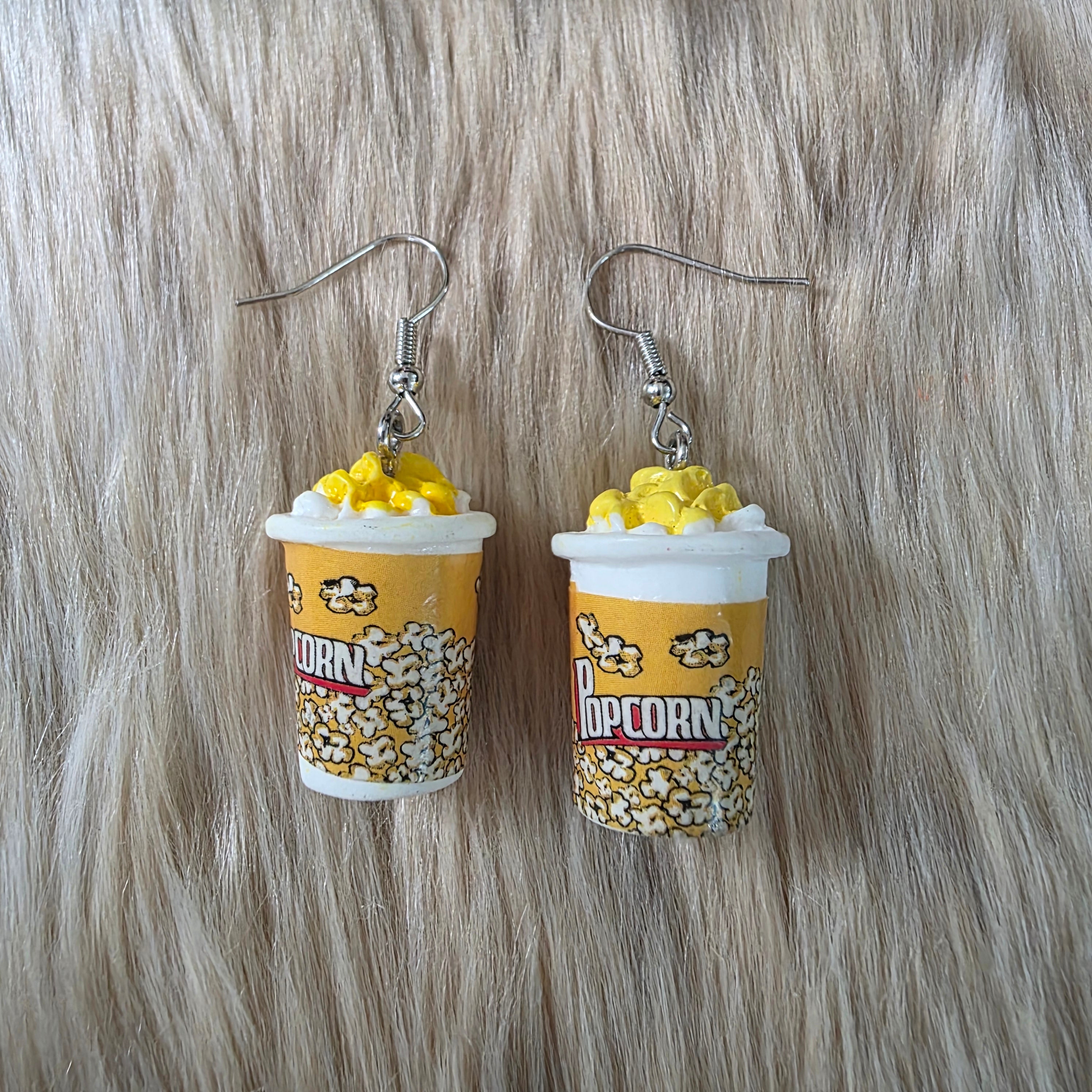 Popcorn Earrings Novelty Earrings Vintage Vibes Boutique