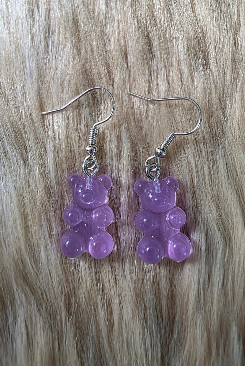 Gummy Bear Earrings Novelty Earrings Vintage Vibes Boutique Purple