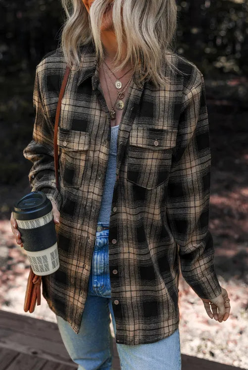 Franny Flannel Basic Top Vintage Vibes Boutique
