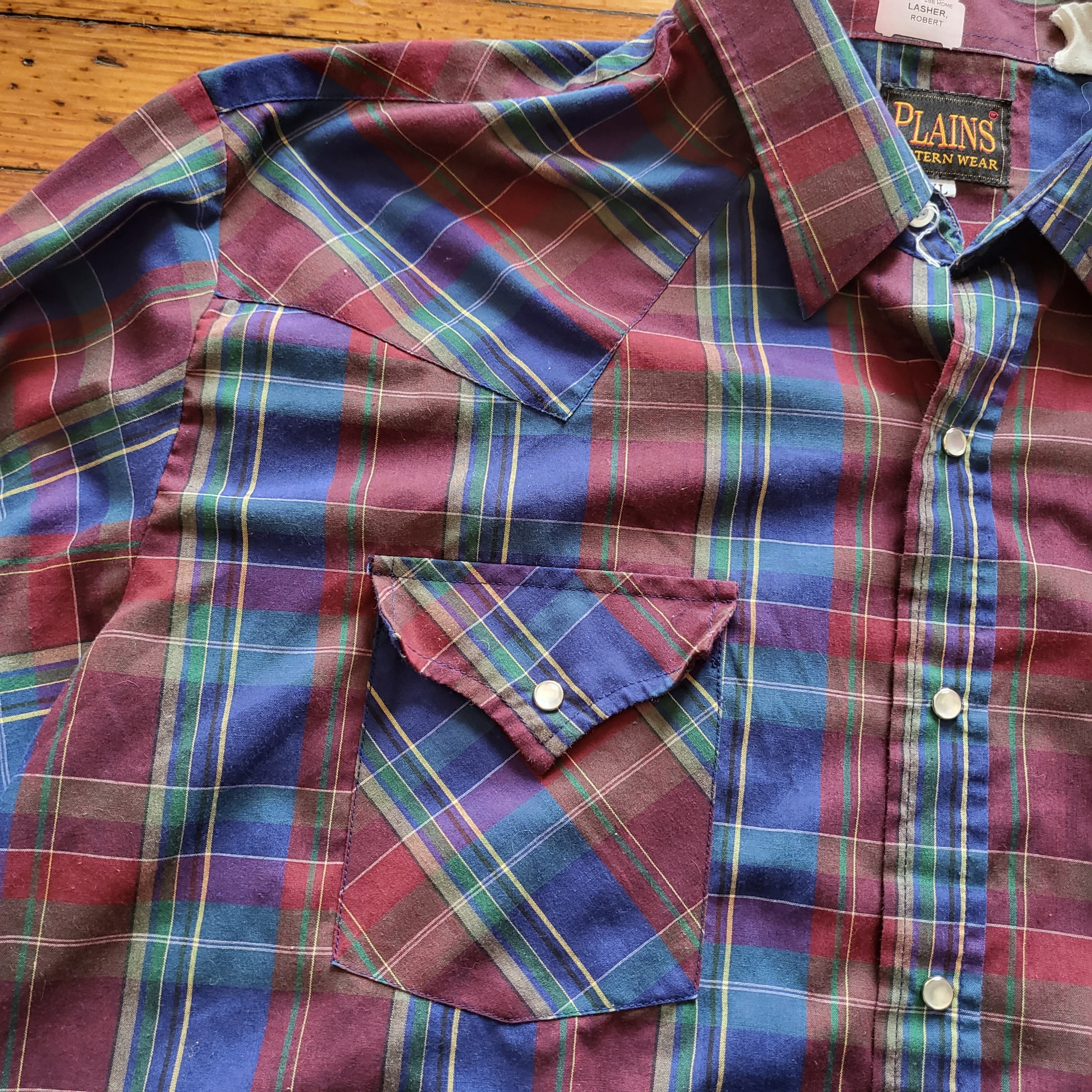 Plains Western Wear Vintage Pearl Snap Button Down Vintage Vibes 607