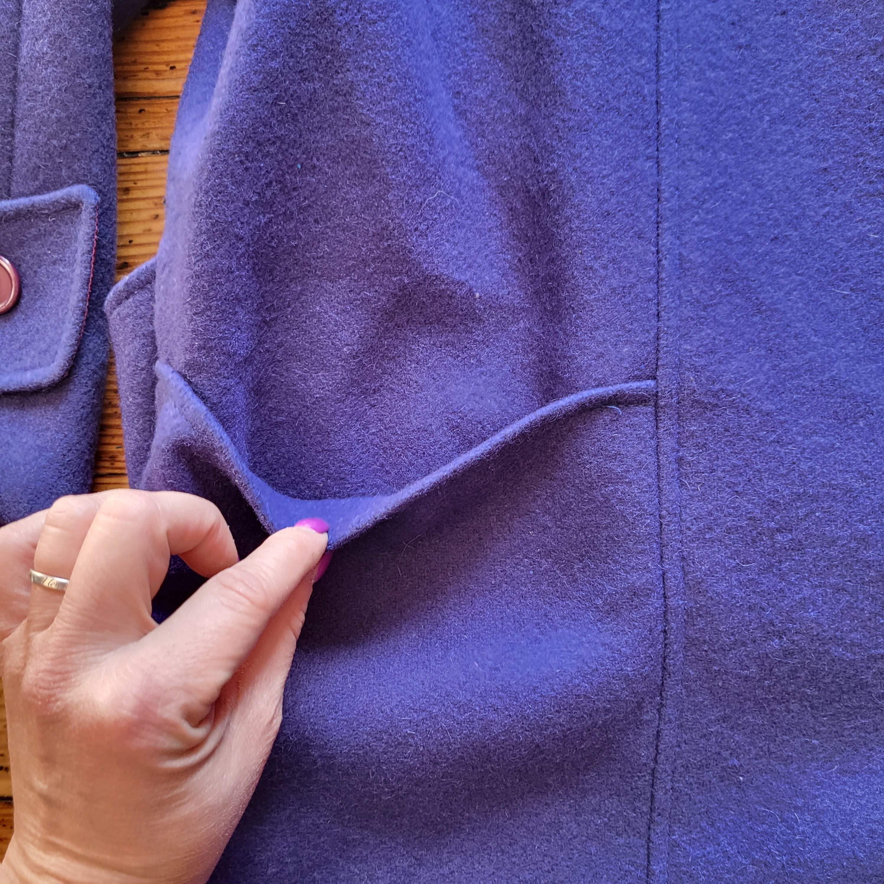 Miss Bobbie Vintage 1960s Wool Coat Blue Vintage Vibes Boutique
