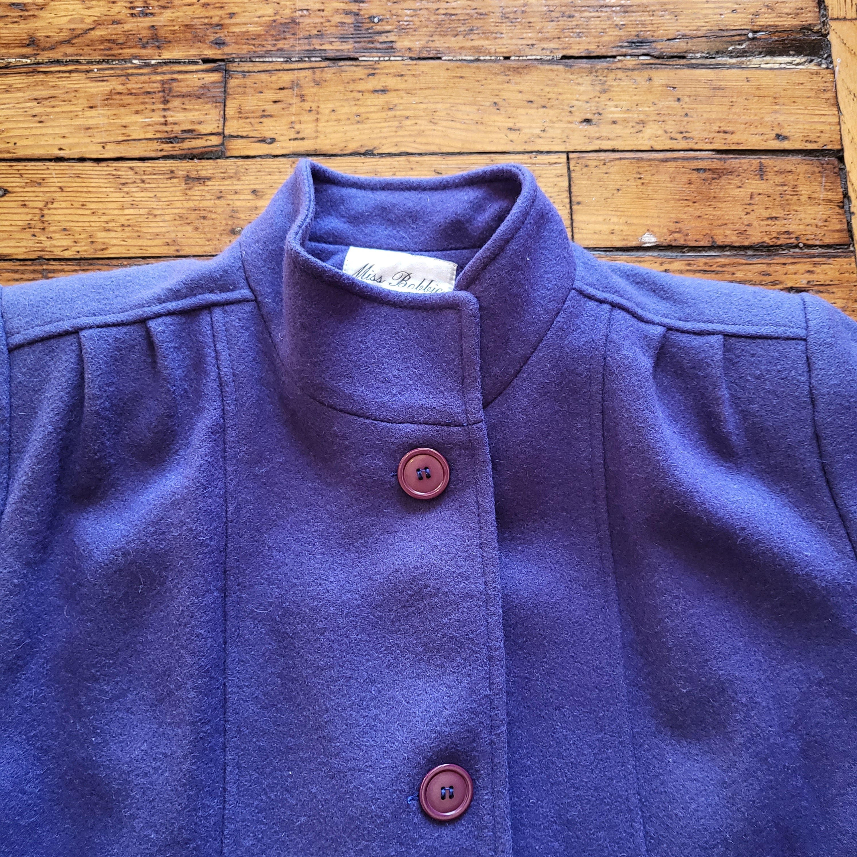 Miss Bobbie Vintage 1960s Wool Coat Blue Vintage Vibes Boutique