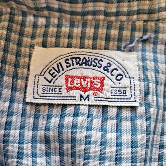Levi Strauss & Co Vintage 1970s Pearl Snap Button Down Shirt Size Medium