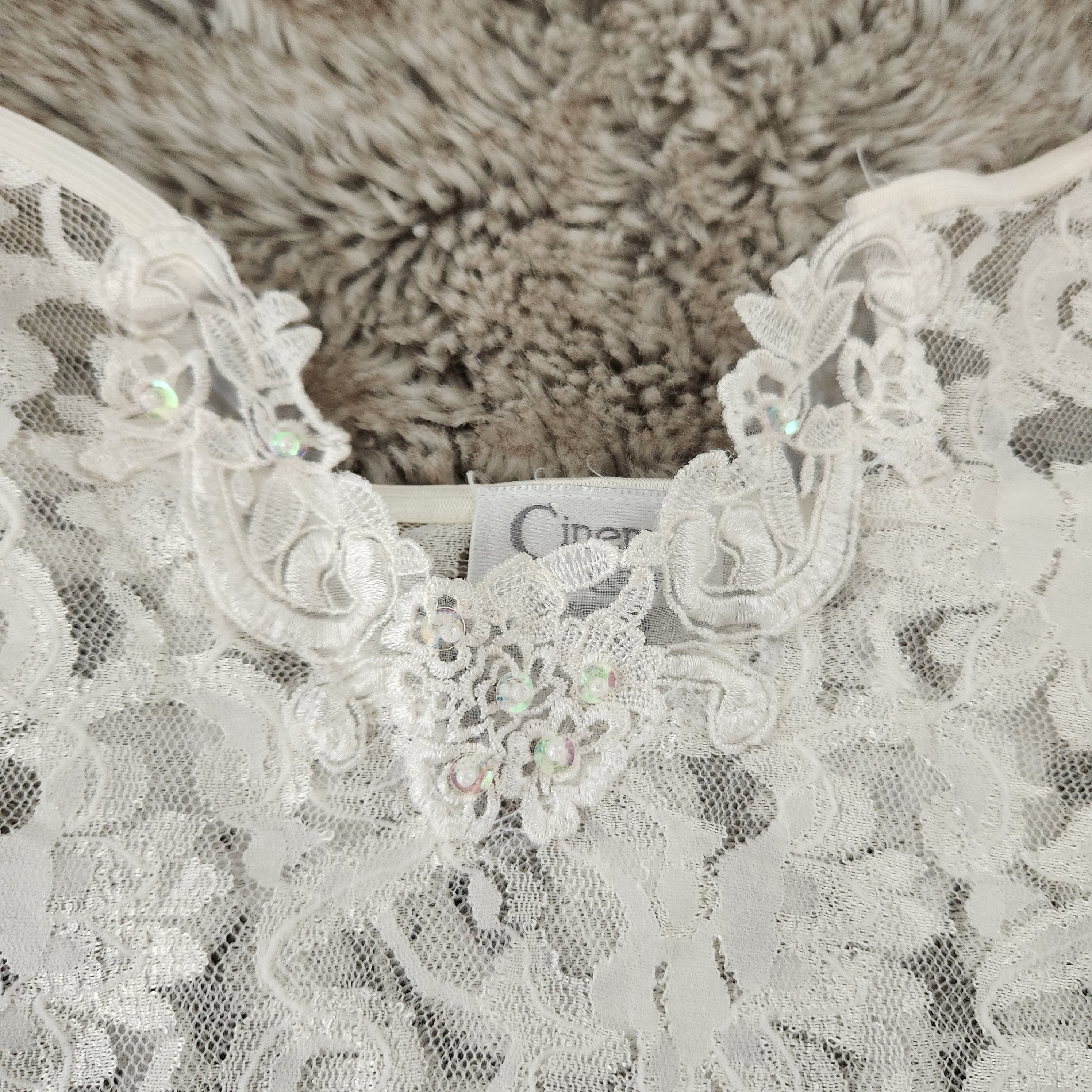 Cinema Etoile Vintage White Lace Lingerie Slip Vintage Vibes Boutique