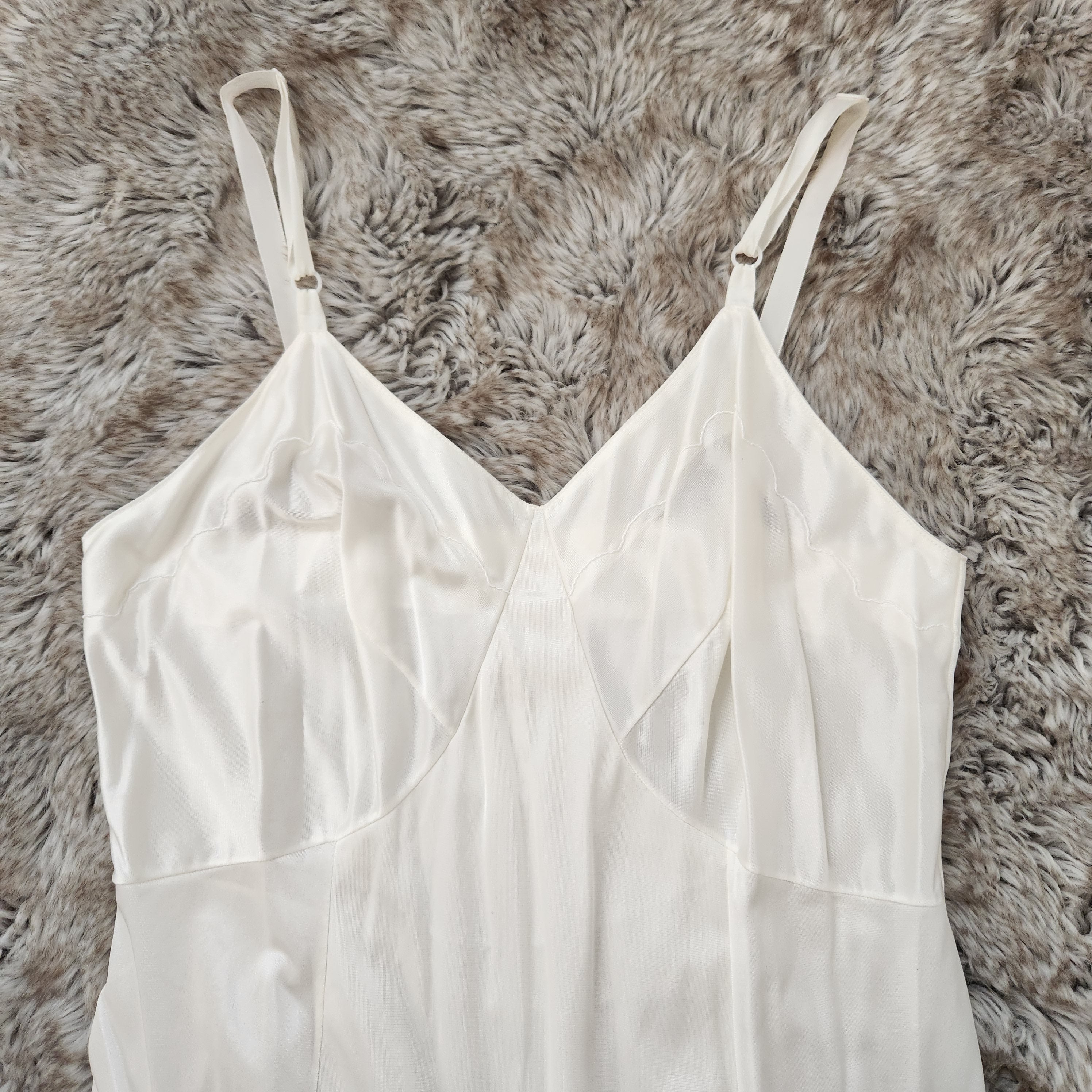 Sears Vintage Lingerie Slip White Adjustable Straps Size 36 Vintage Vibes Boutique