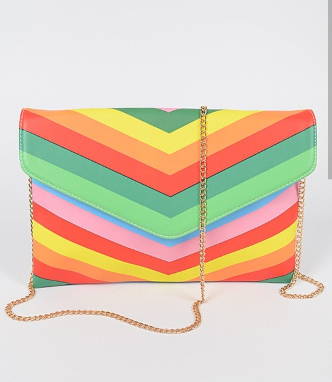Multicolor Stripe Clutch Crossbody Vintage Vibes 607