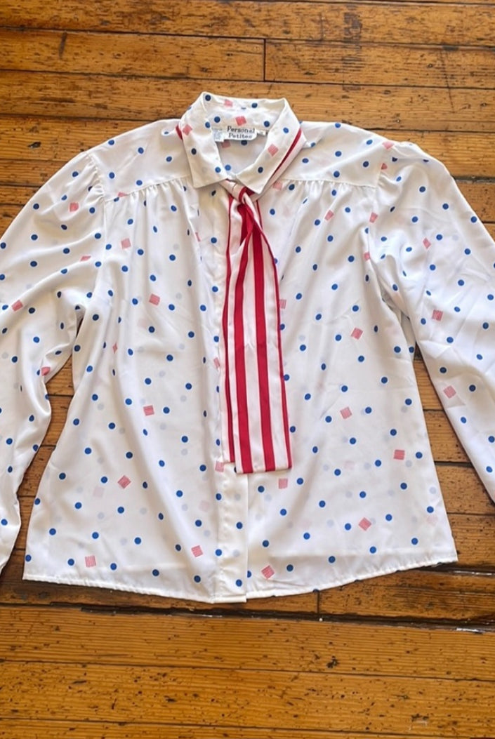 Personal Petites Button Down Blouse Size 16 Vintage Vibes 607