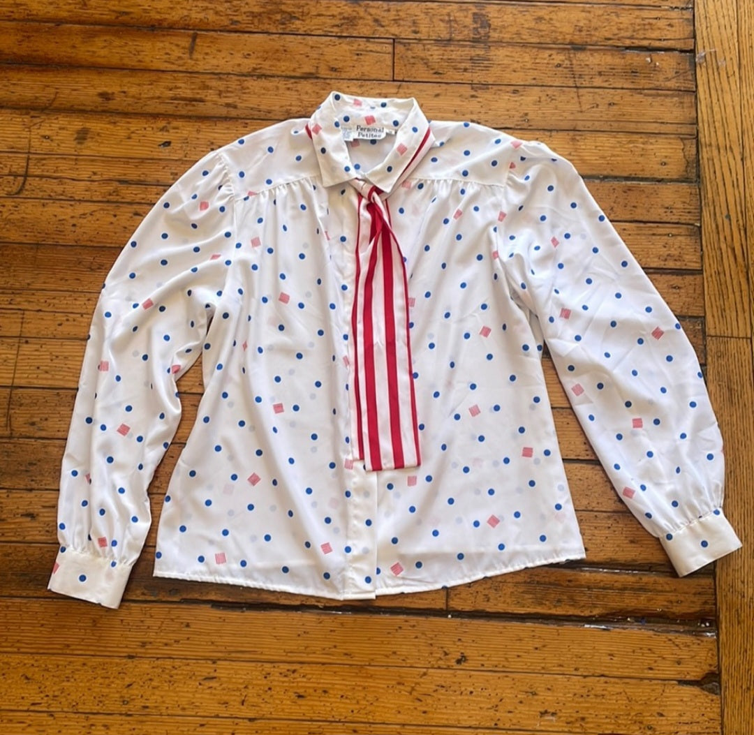 Personal Petites Button Down Blouse Size 16 Vintage Vibes 607