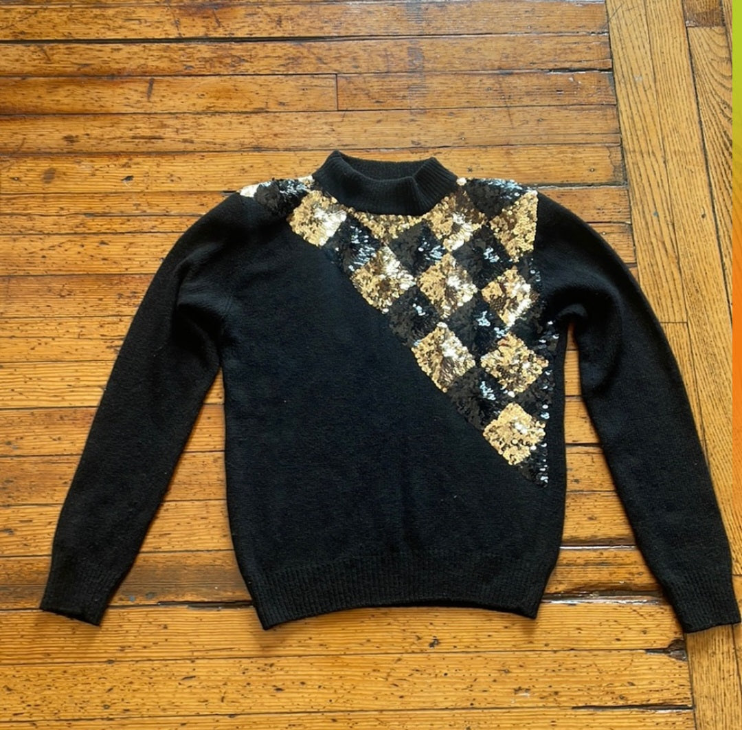 Pappagallo Angora Sequin Sweater Size Medium Vintage Vibes 607