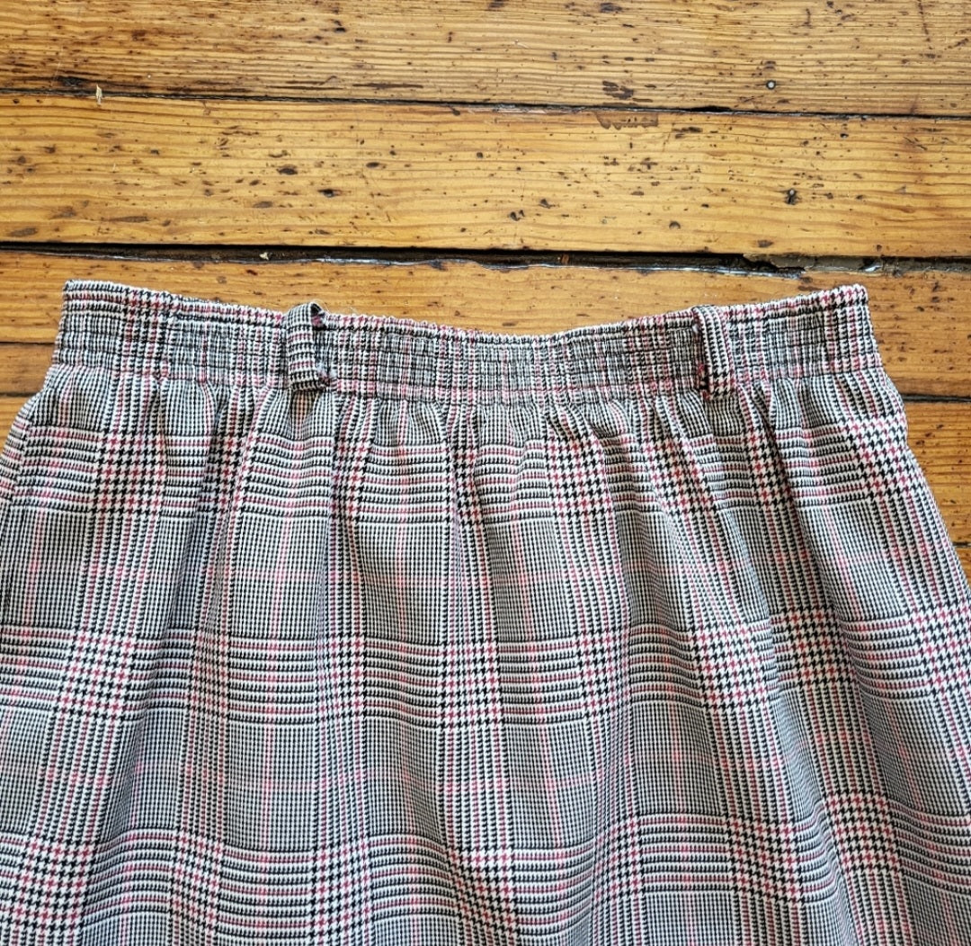 Haberdashery by Leslie Fay Glen Check Red Plaid Skirt Size 10 Vintage Vibes 607