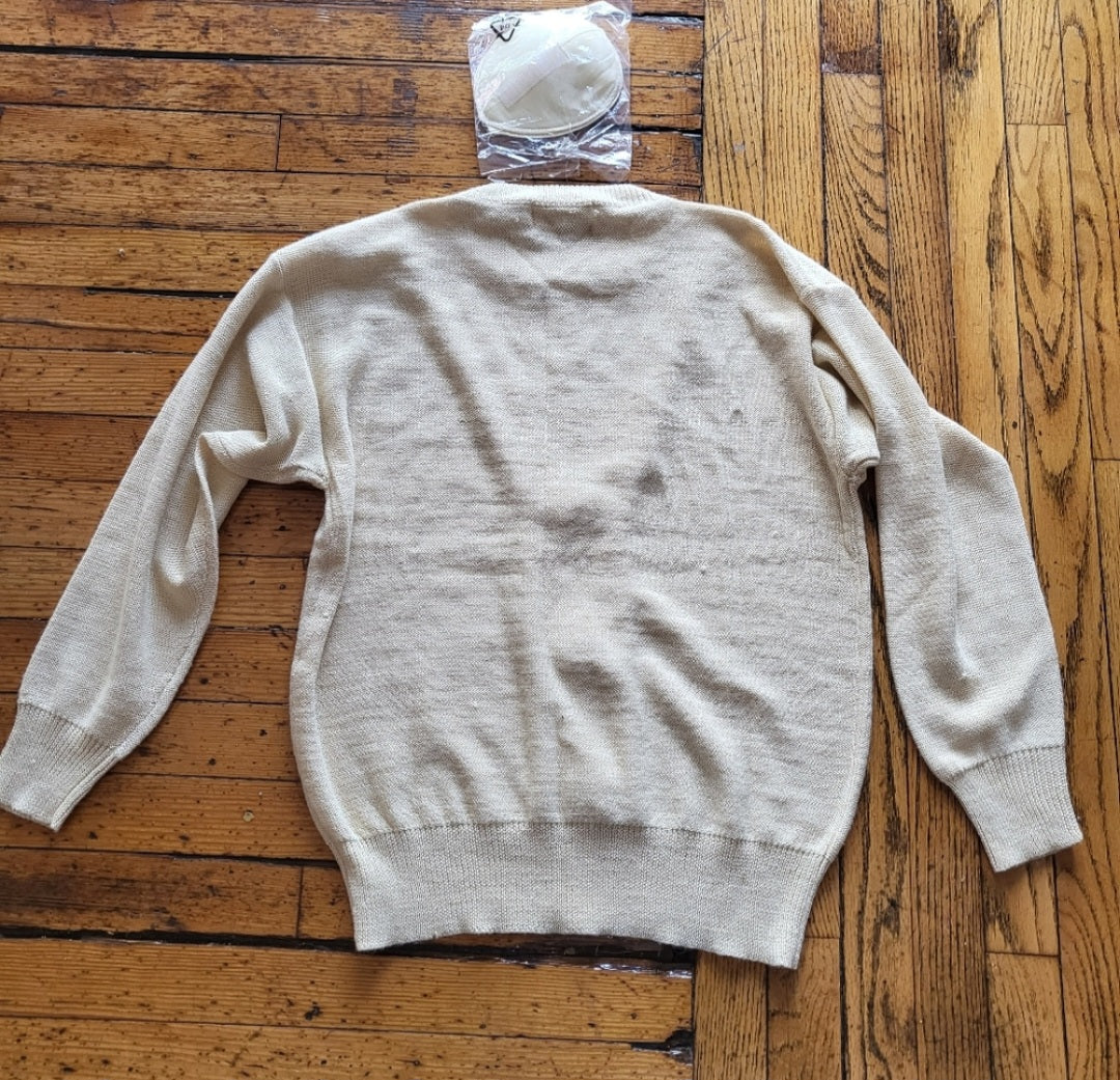 Maurada Faux Cardigan Sweater With Button and Pearl Details Size Medium Vintage Vibes 607