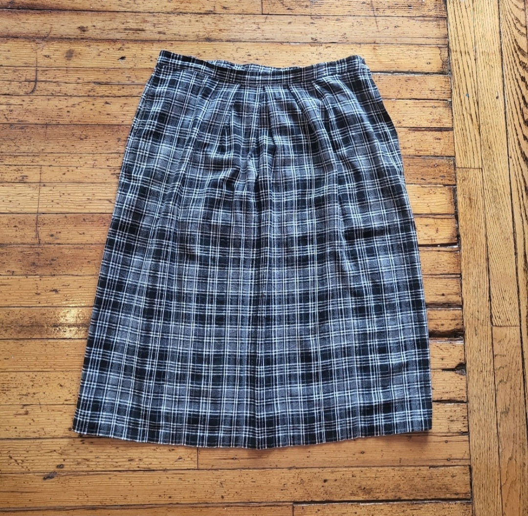 Leslie Fay Separates Plaid Midi Skirt Size 16 Vintage Vibes 607