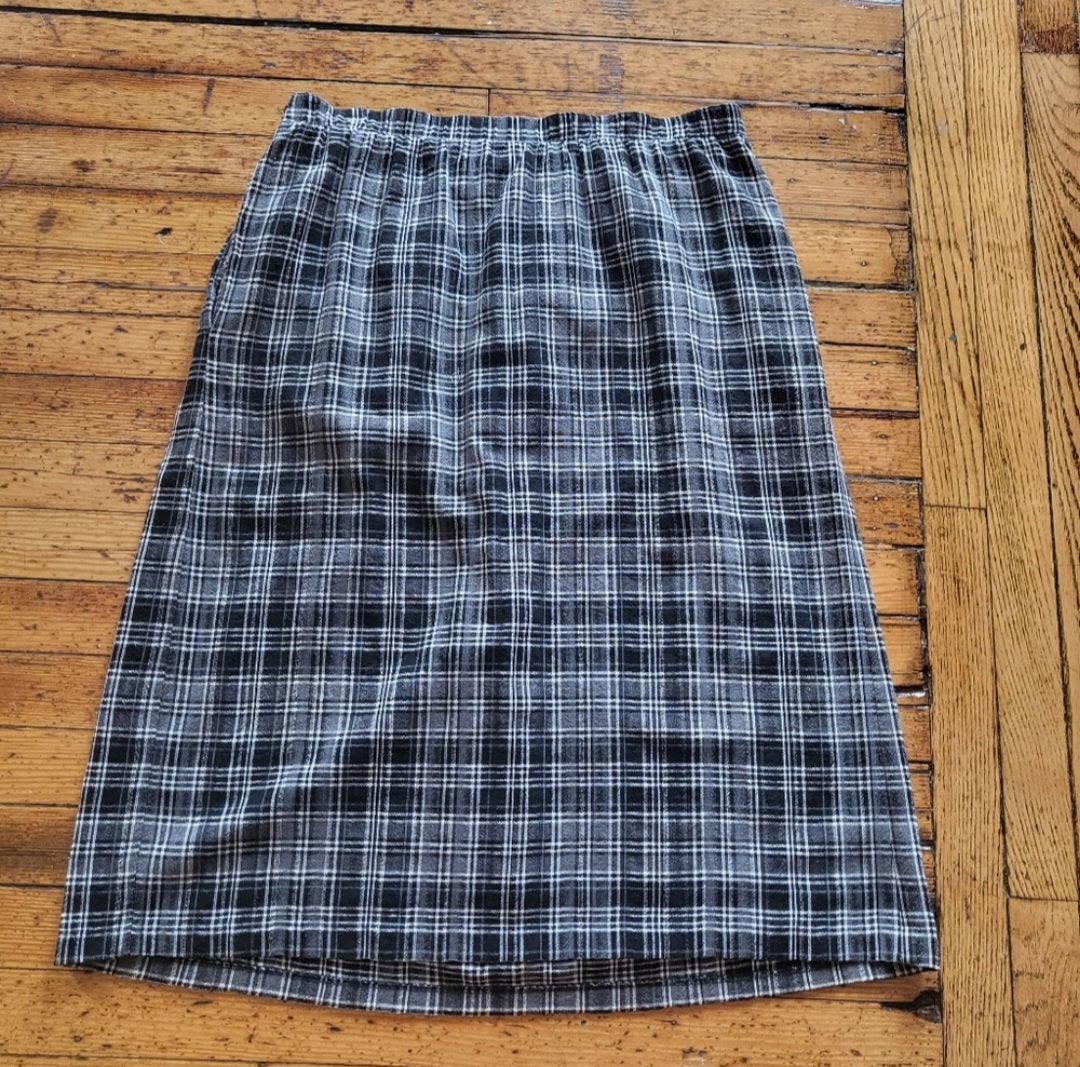 Leslie Fay Separates Plaid Midi Skirt Size 16 Vintage Vibes 607