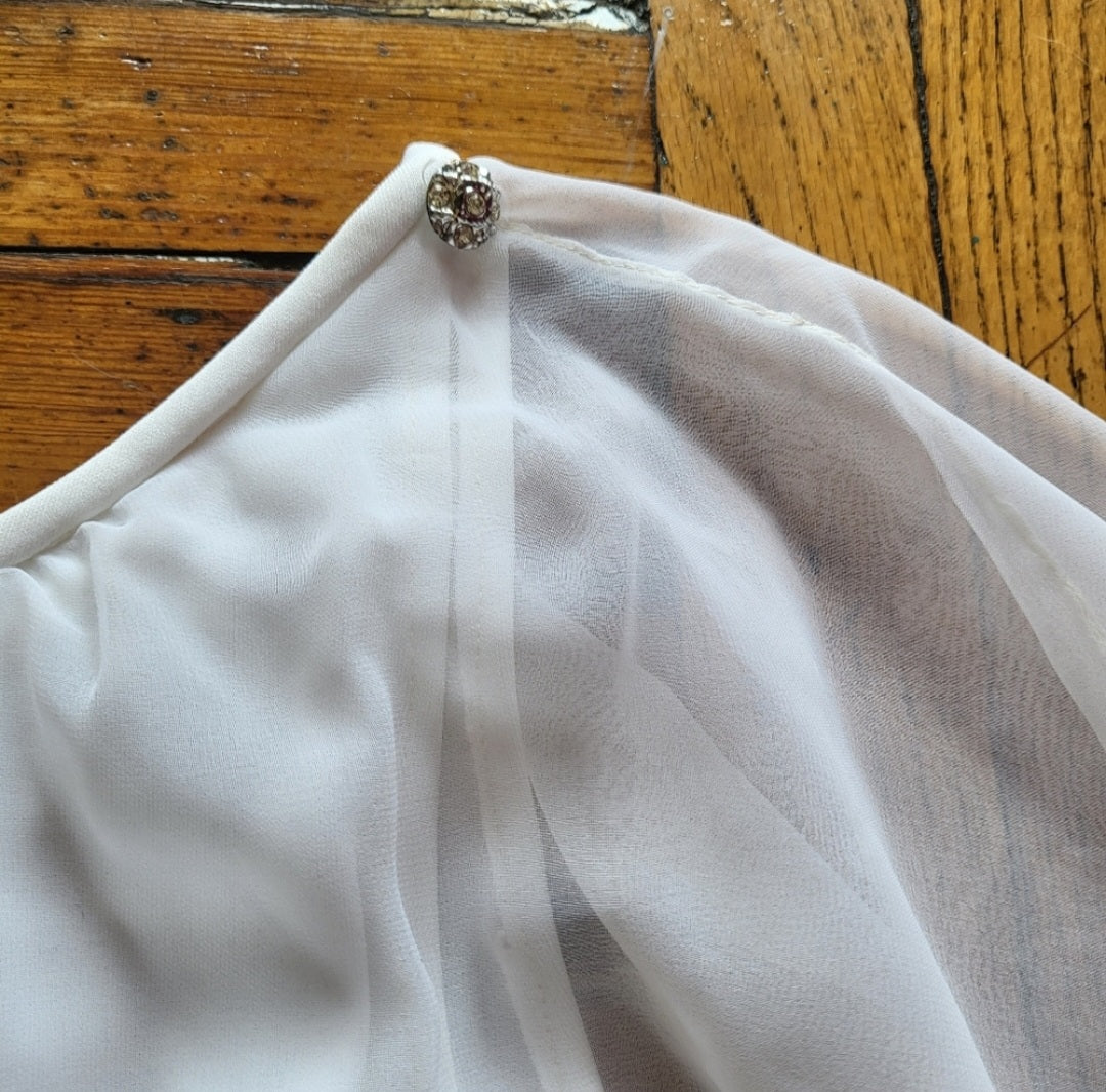 Montgomery Ward Flounce Sleeve Dress Size 14 Vintage Vibes 607