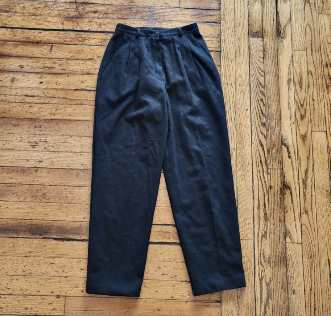 Requirements Vintage 100% Wool Pants Black Size 8 Vintage Vibes Boutique