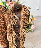 Rodeo Doll Fringe Boots in Leopard Western Boots Naughty Monkey