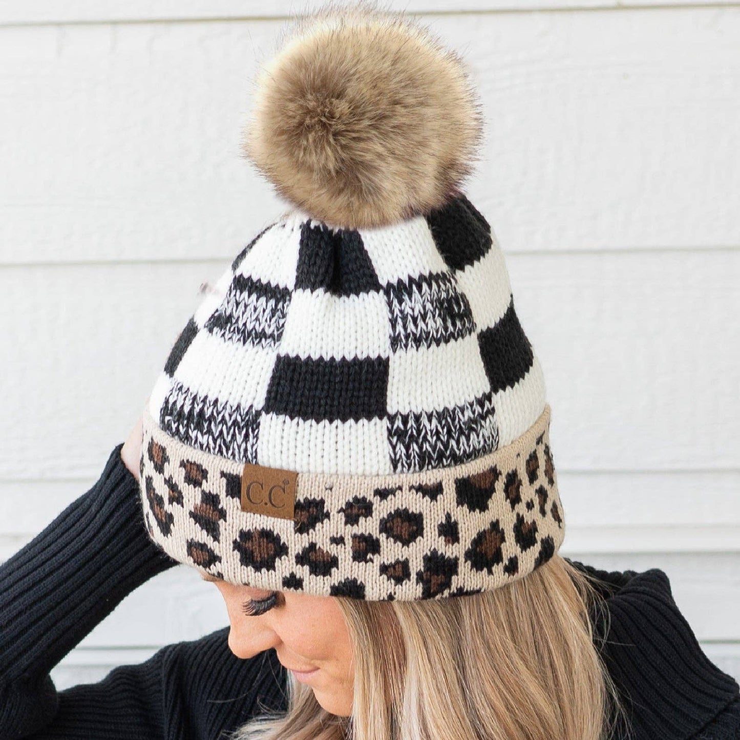 CC Leopard Plaid Beanie CC